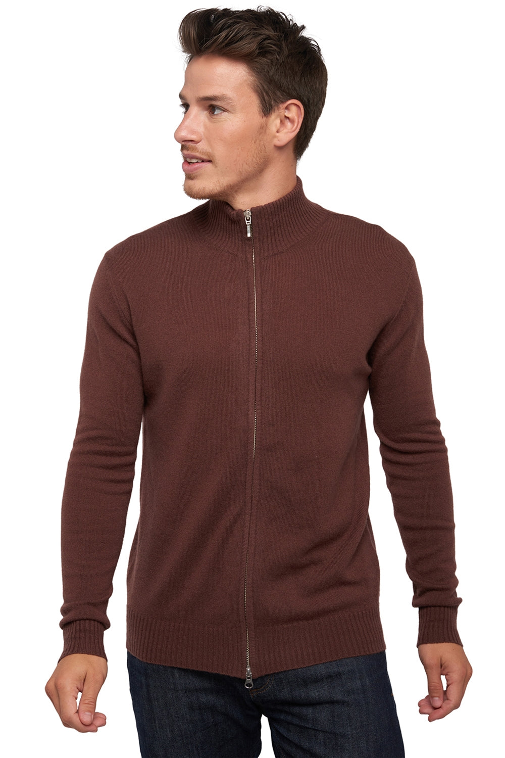 Thobias in kasjmier voor heren - chocobrown - Mahogany