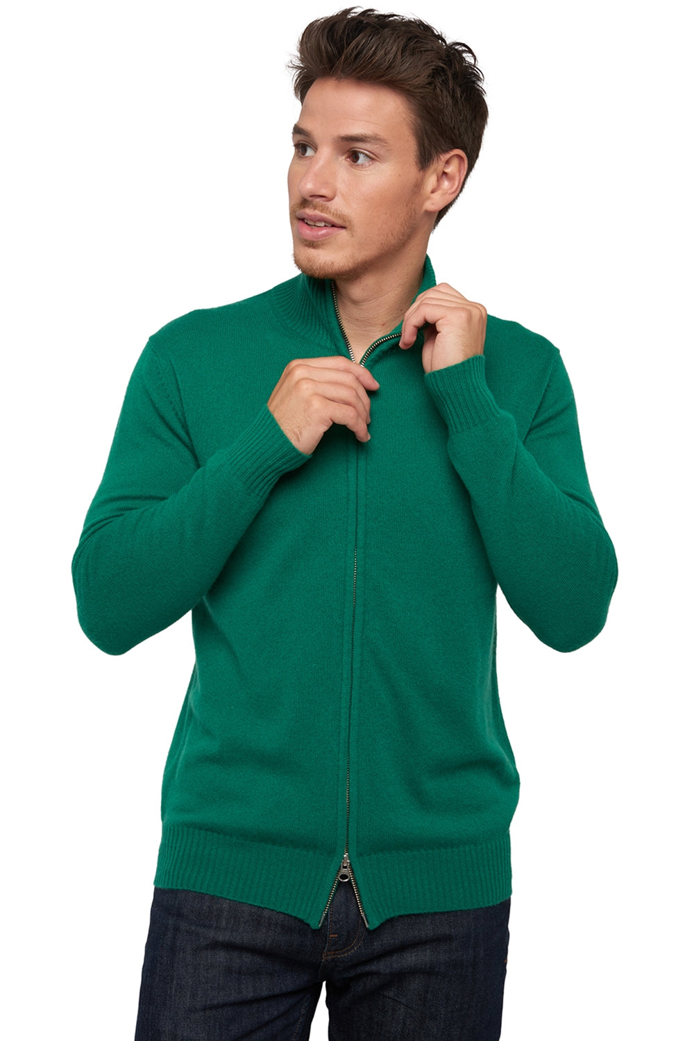 Thobias in kasjmier voor heren - green grass - Mahogany