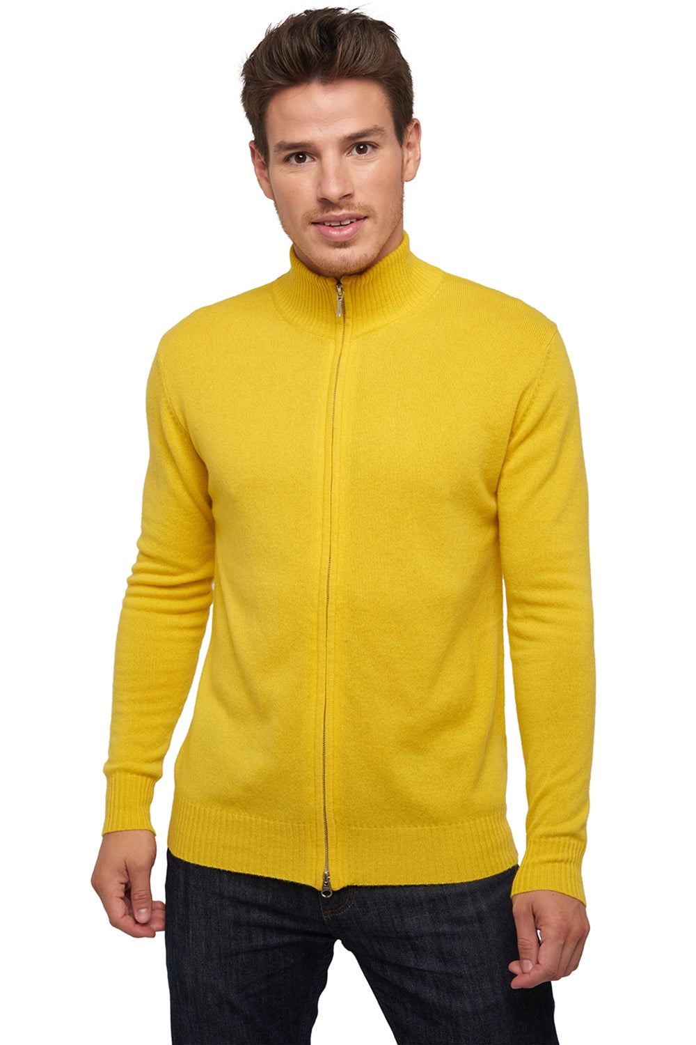 Thobias in kasjmier heren - sunny yellow - Mahogany
