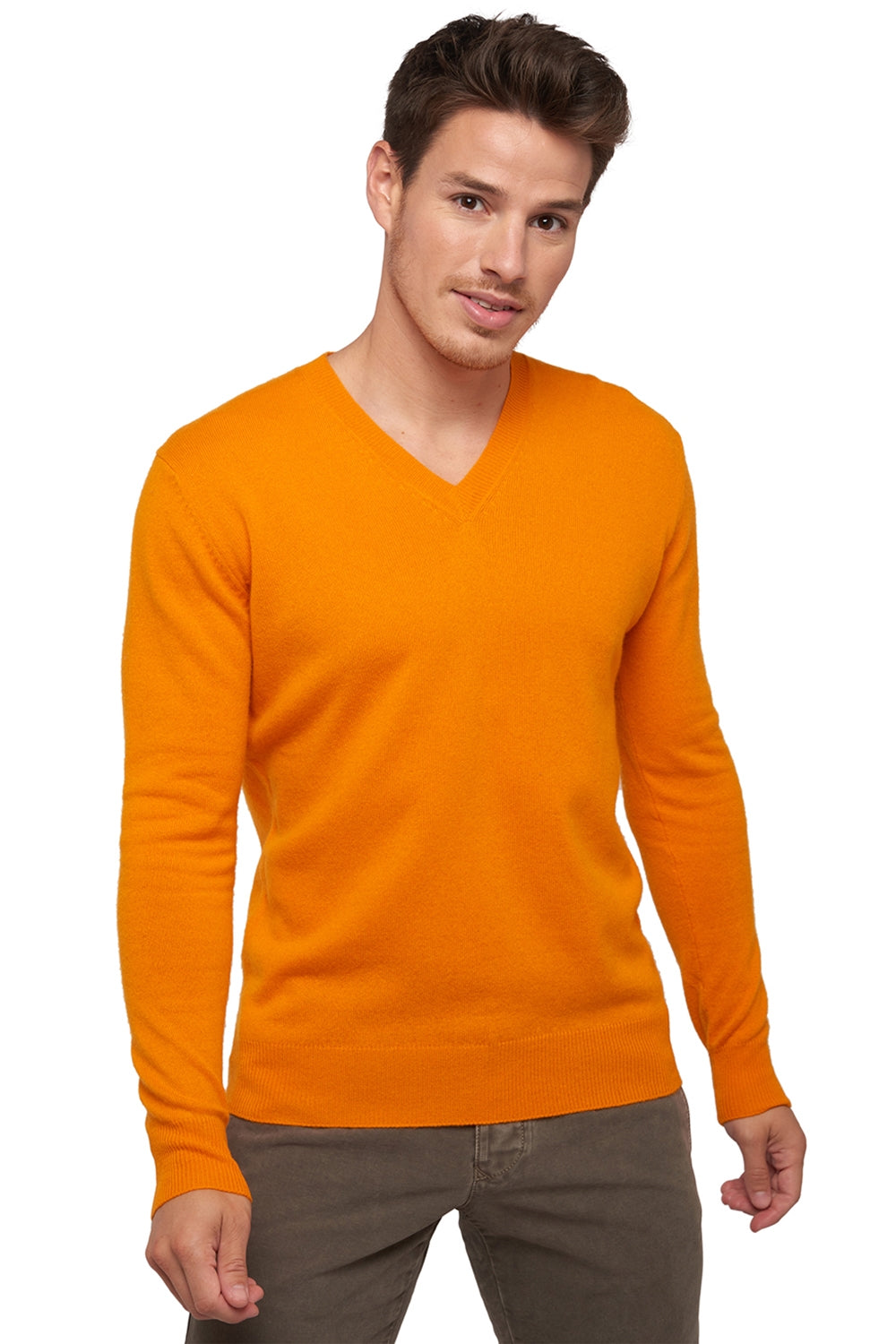 Tor kasjmier trui heren - orange - Mahogany