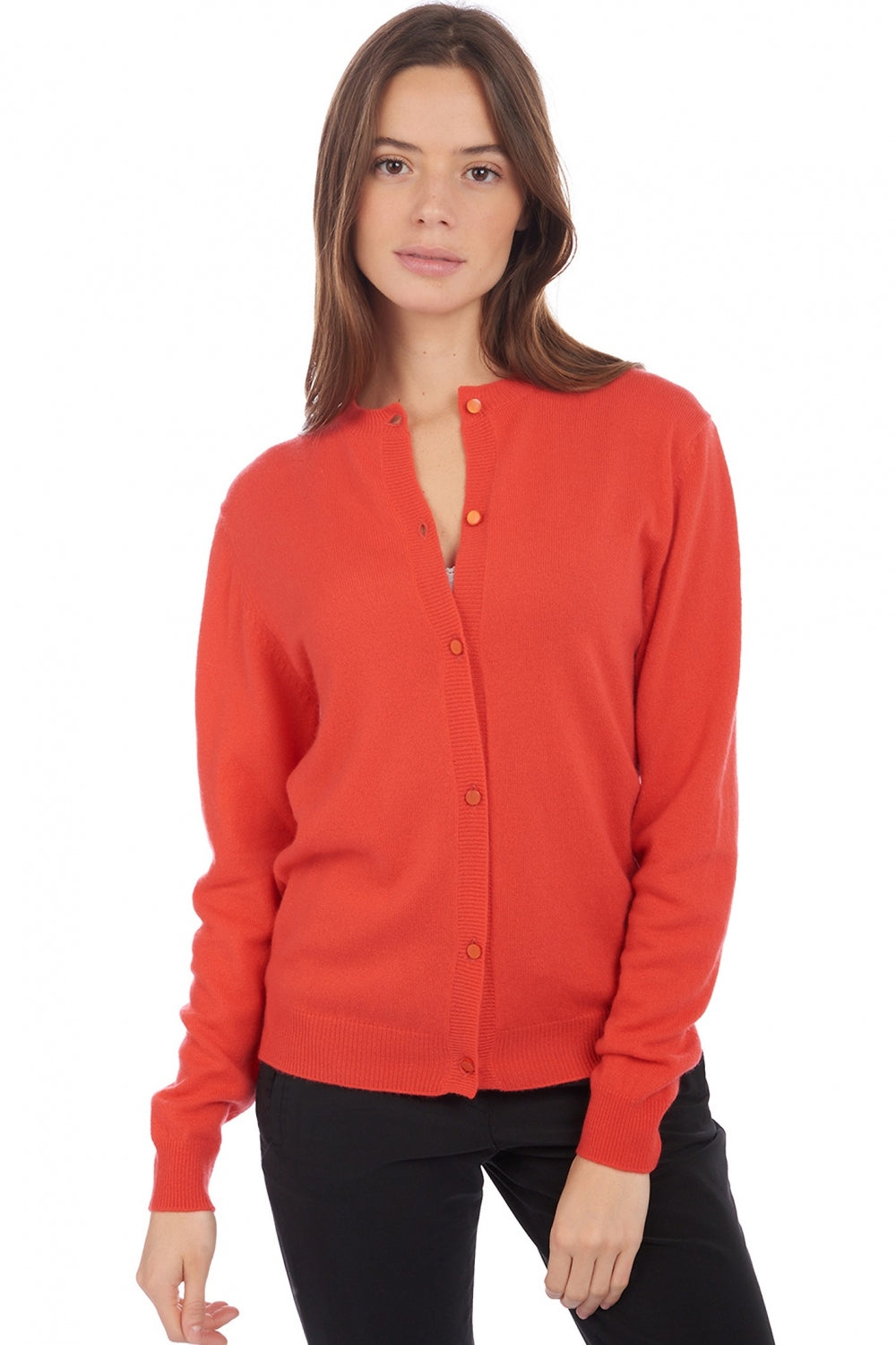 Tyra in kasjmier dames - pinkorange - Mahogany