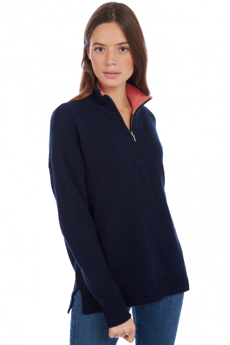 Alizette in kasjmier dames - donker marine - Mahogany