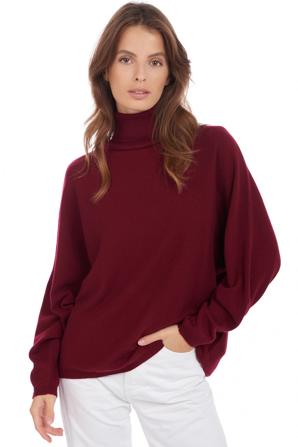 Amarillo in kasjmier voor dames - bordeaux - Mahogany