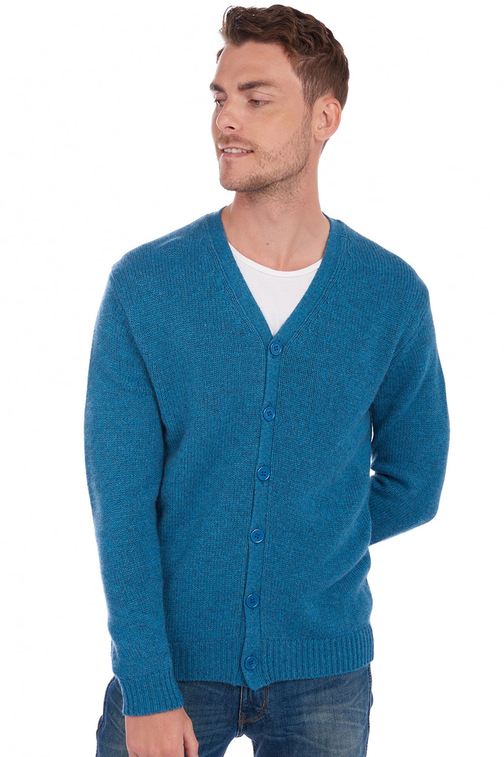 Aden in kasjmier heren - manor blue - Mahogany