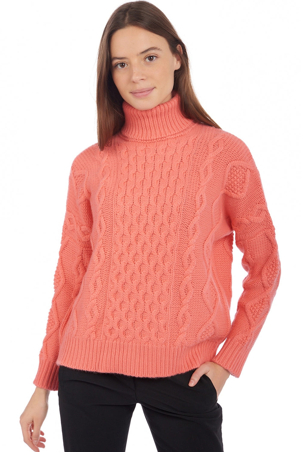 Albury in kasjmier dames - peach - Mahogany