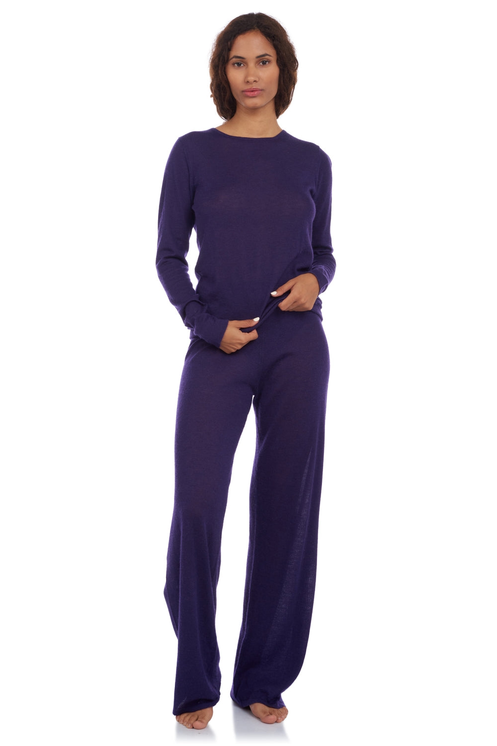 Boubou in kasjmierdonzen voor dames - royal - Mahogany