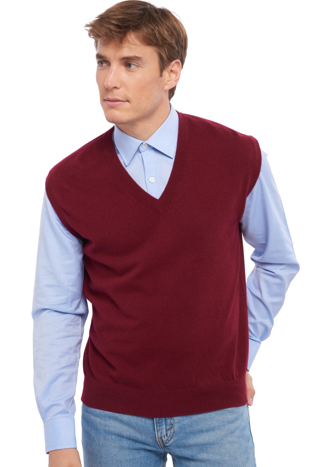 Balthazar in kasjmier heren - bordeaux - Mahogany