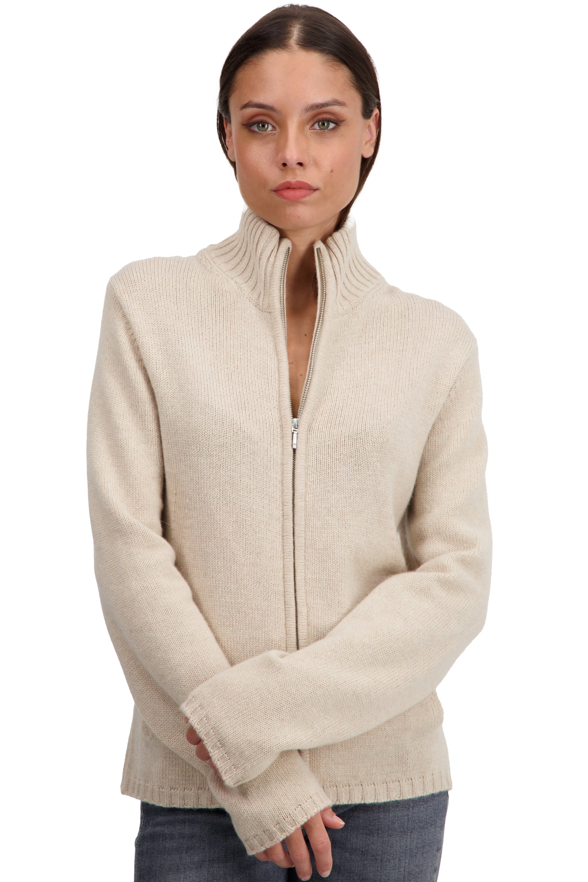 Elodie in kasjmier dames - natural beige - Mahogany