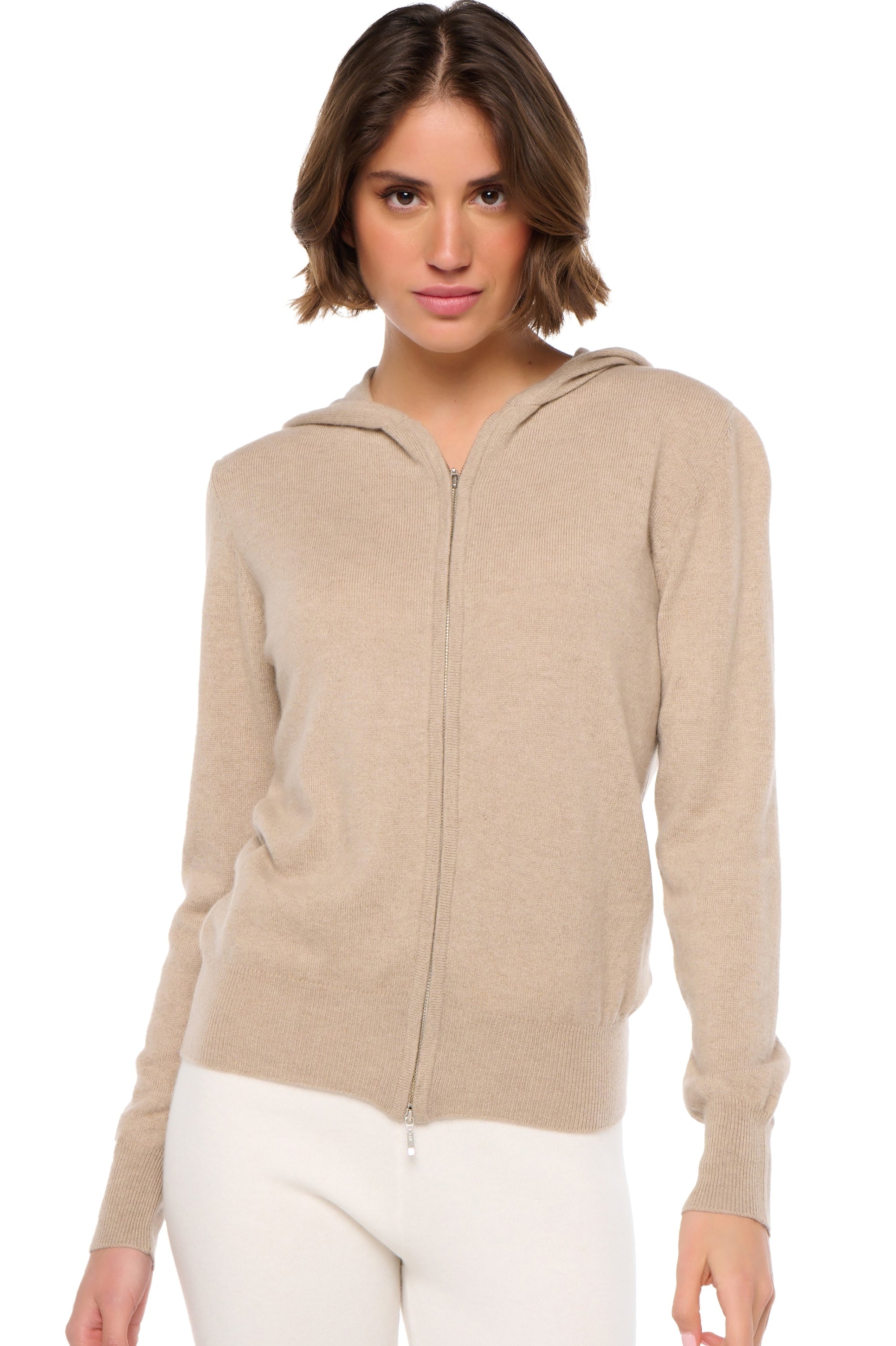 Louanne in kasjmier dames - natural stone - Mahogany