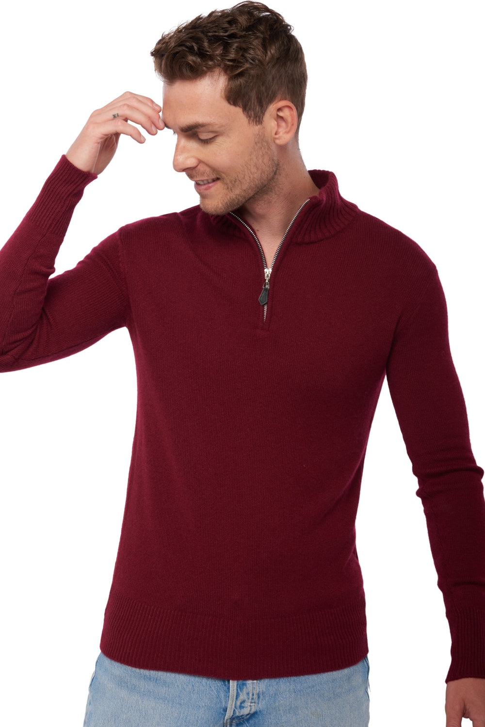 Donovan kasjmier trui heren - bordeaux - Mahogany