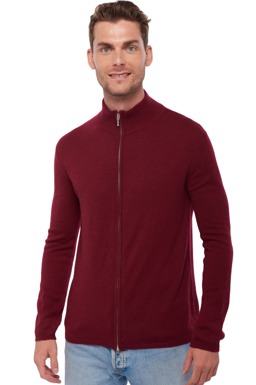 Elton in kasjmier heren - bordeaux - Mahogany