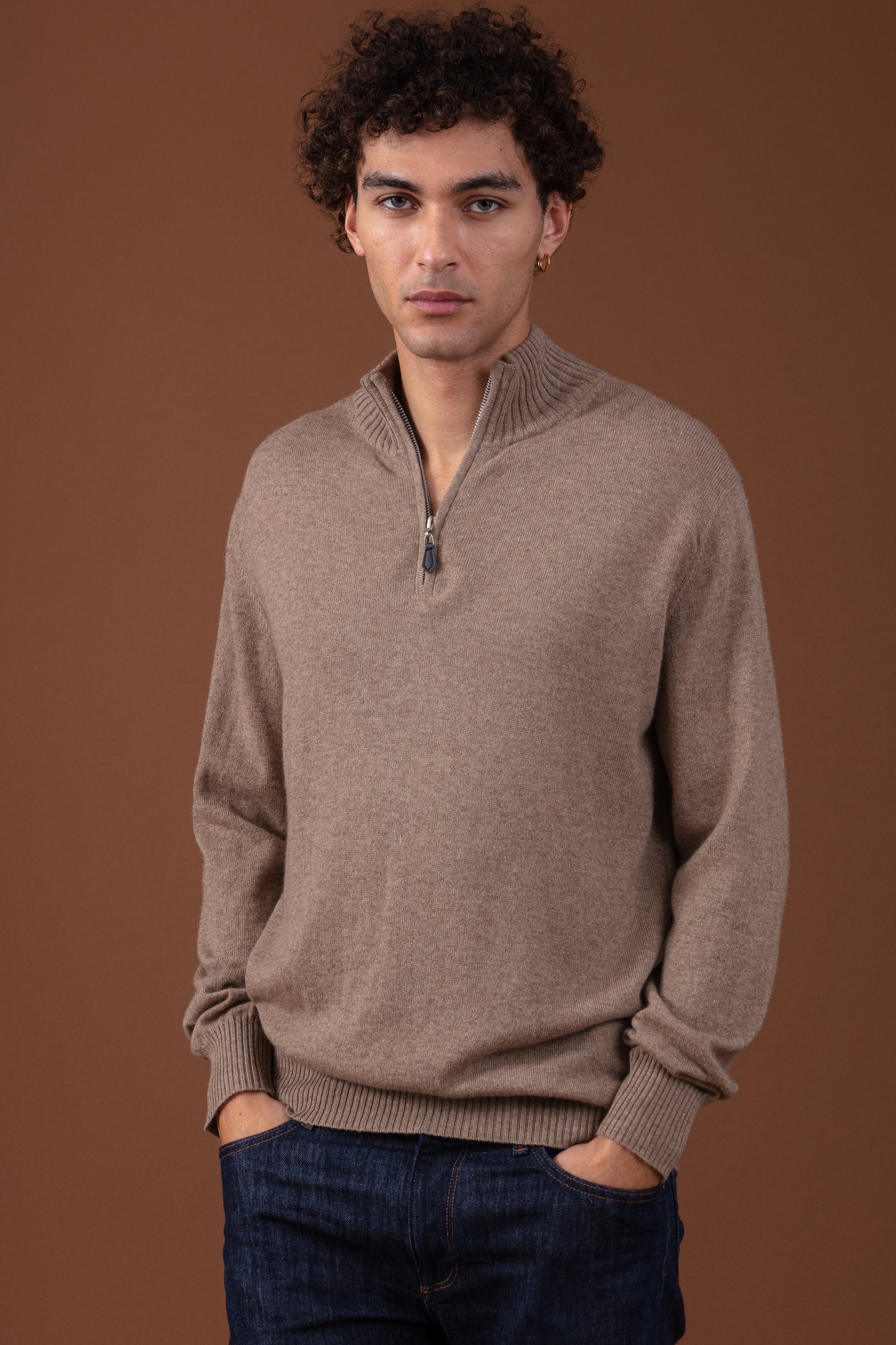 Chazam in kasjmier heren - natural brown - Mahogany