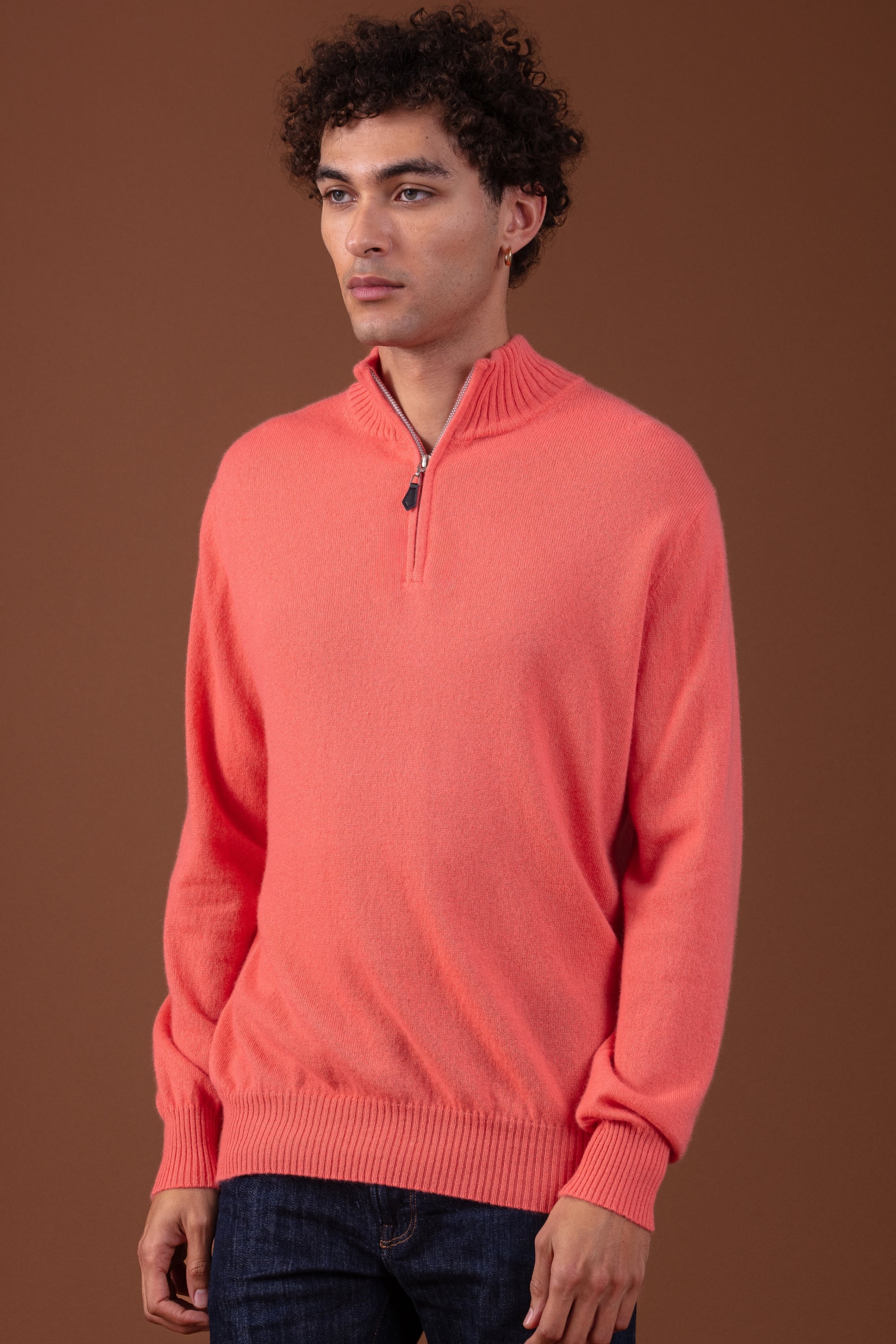 Chazam in kasjmier heren - peach - Mahogany