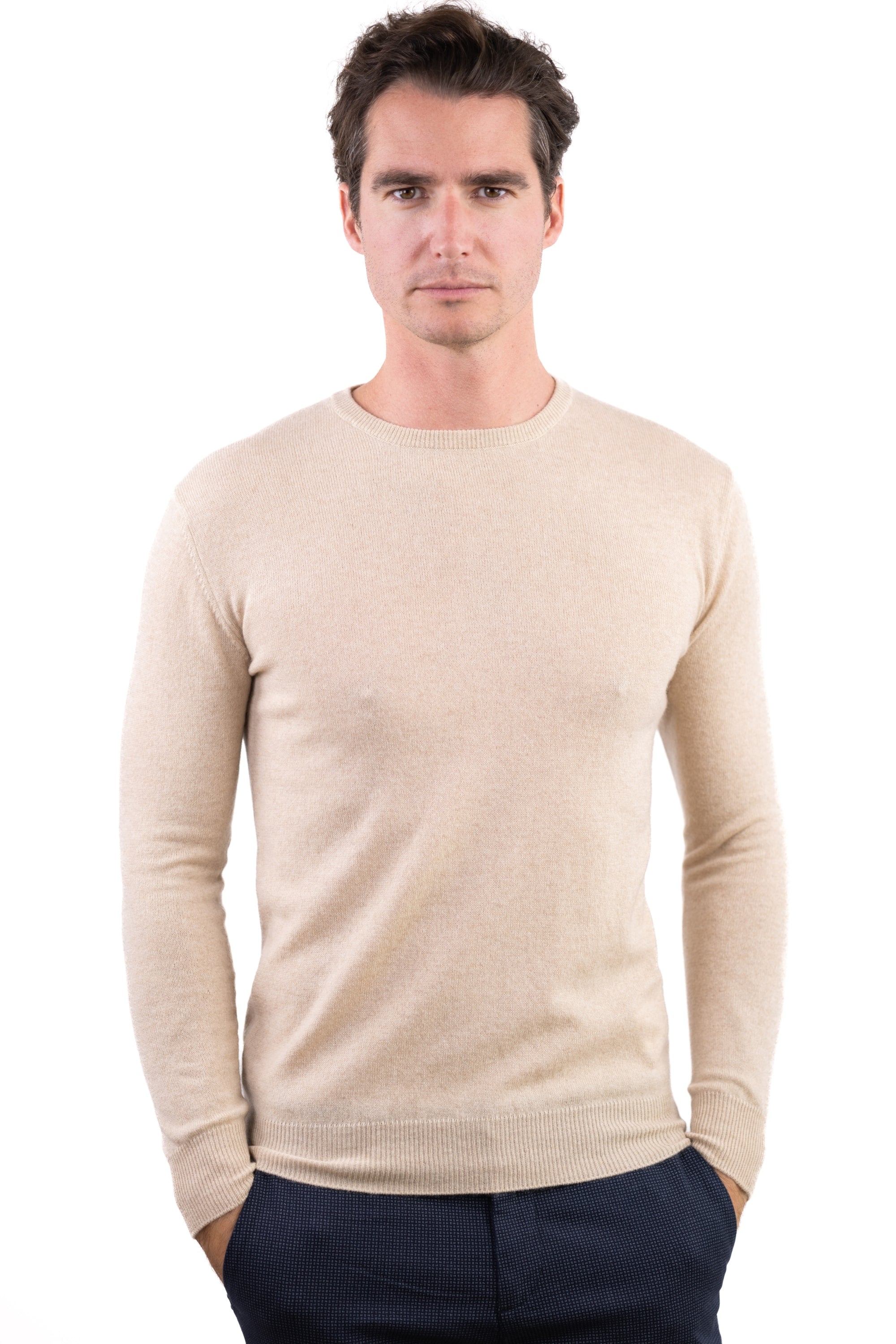 Keaton in kasjmier voor heren - natural beige - Mahogany