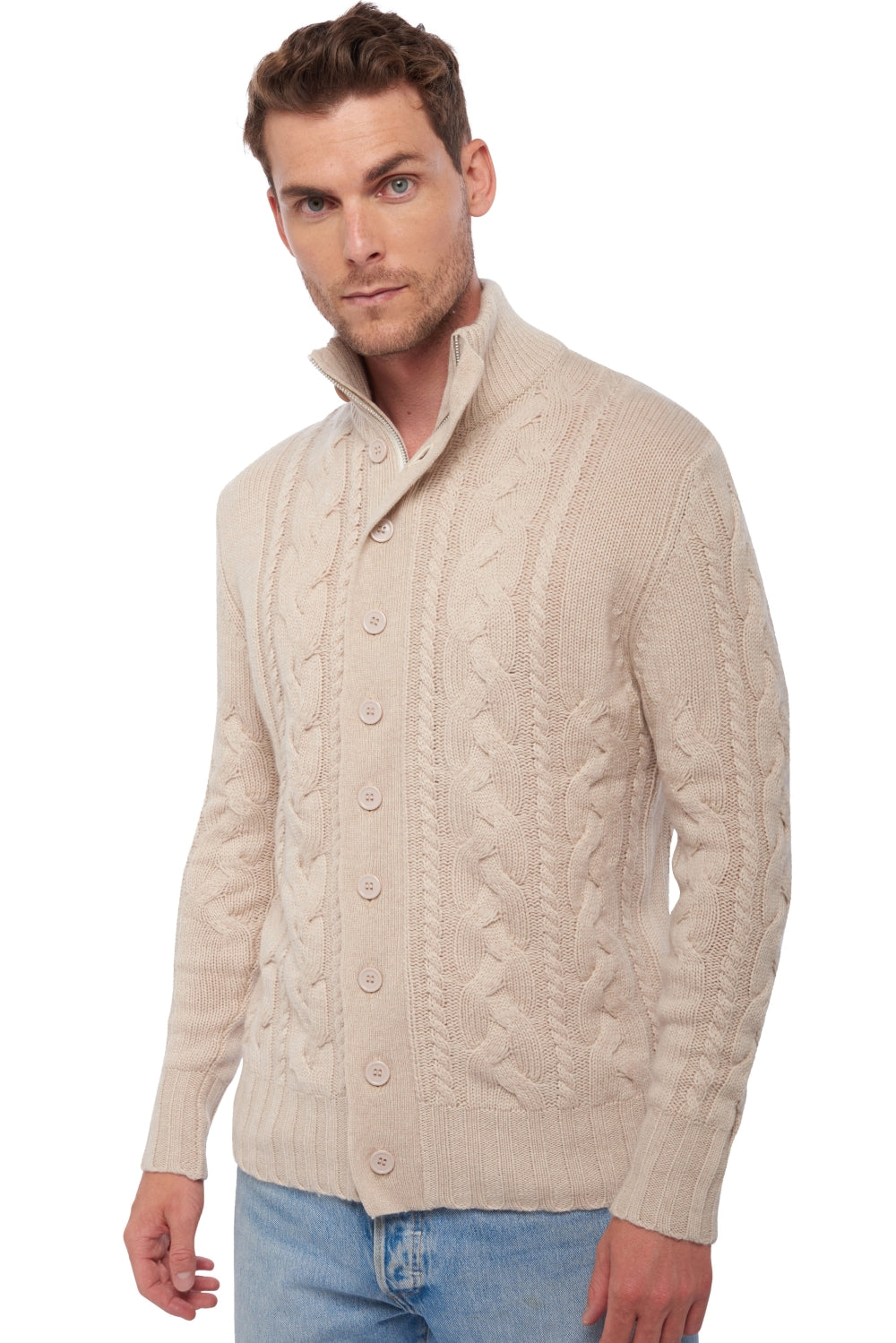Loris in kasjmier heren - natural beige - Mahogany