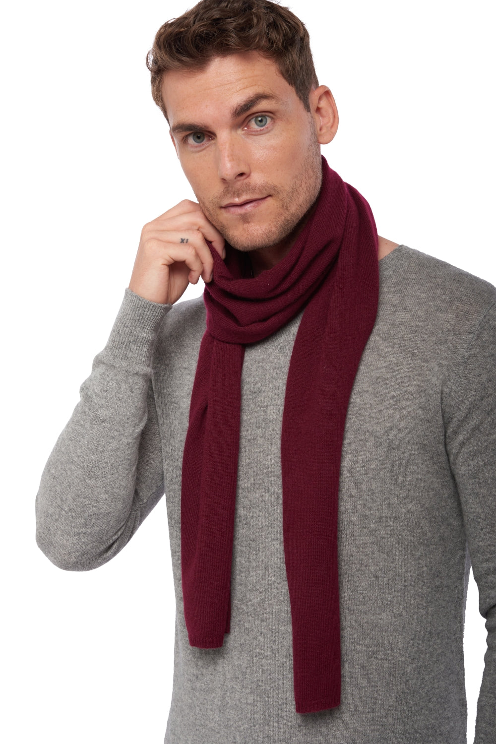 Ozone in gemengd kasjmier - burgundy - Mahogany