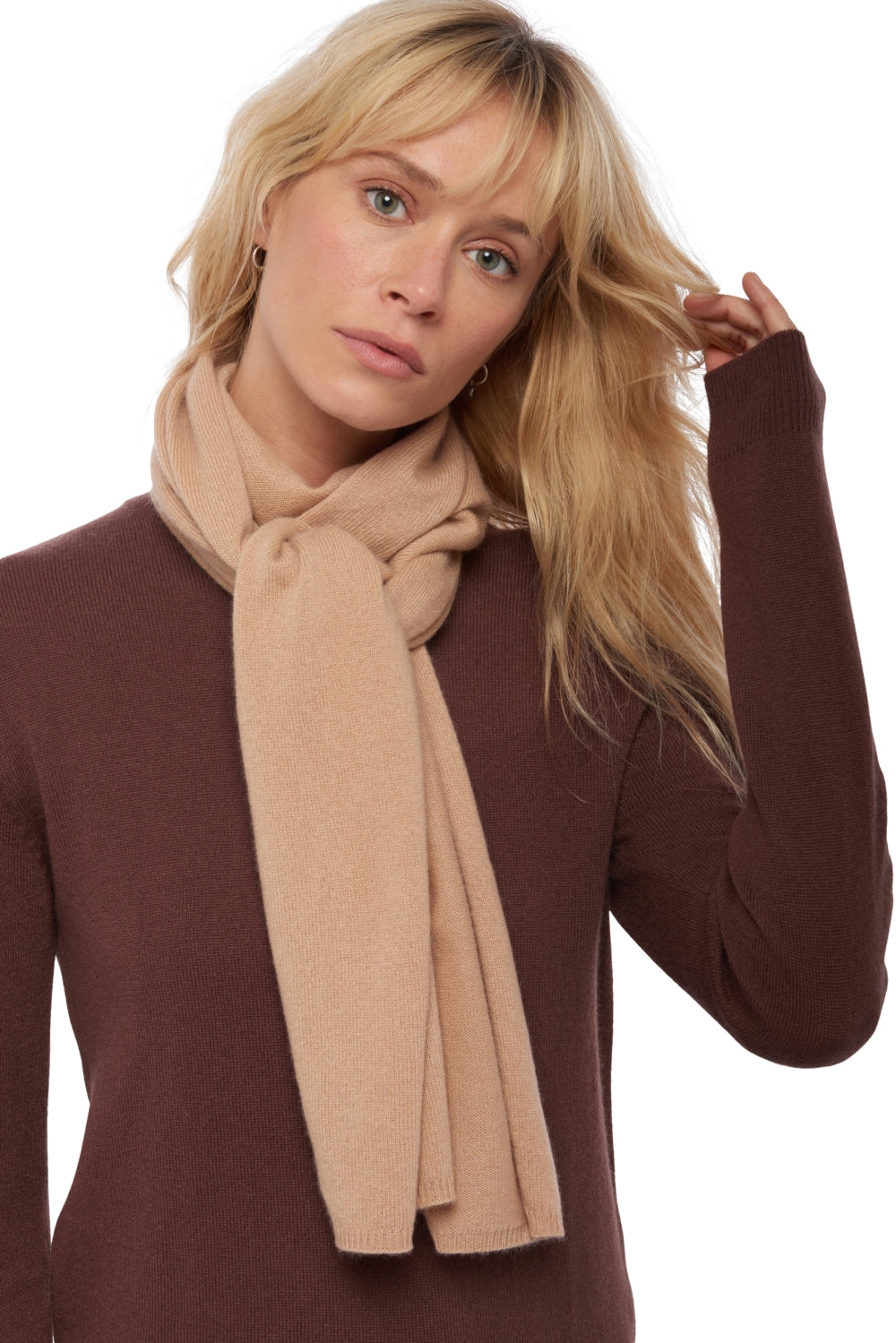 Ozone in gemengd kasjmier - granola - Mahogany