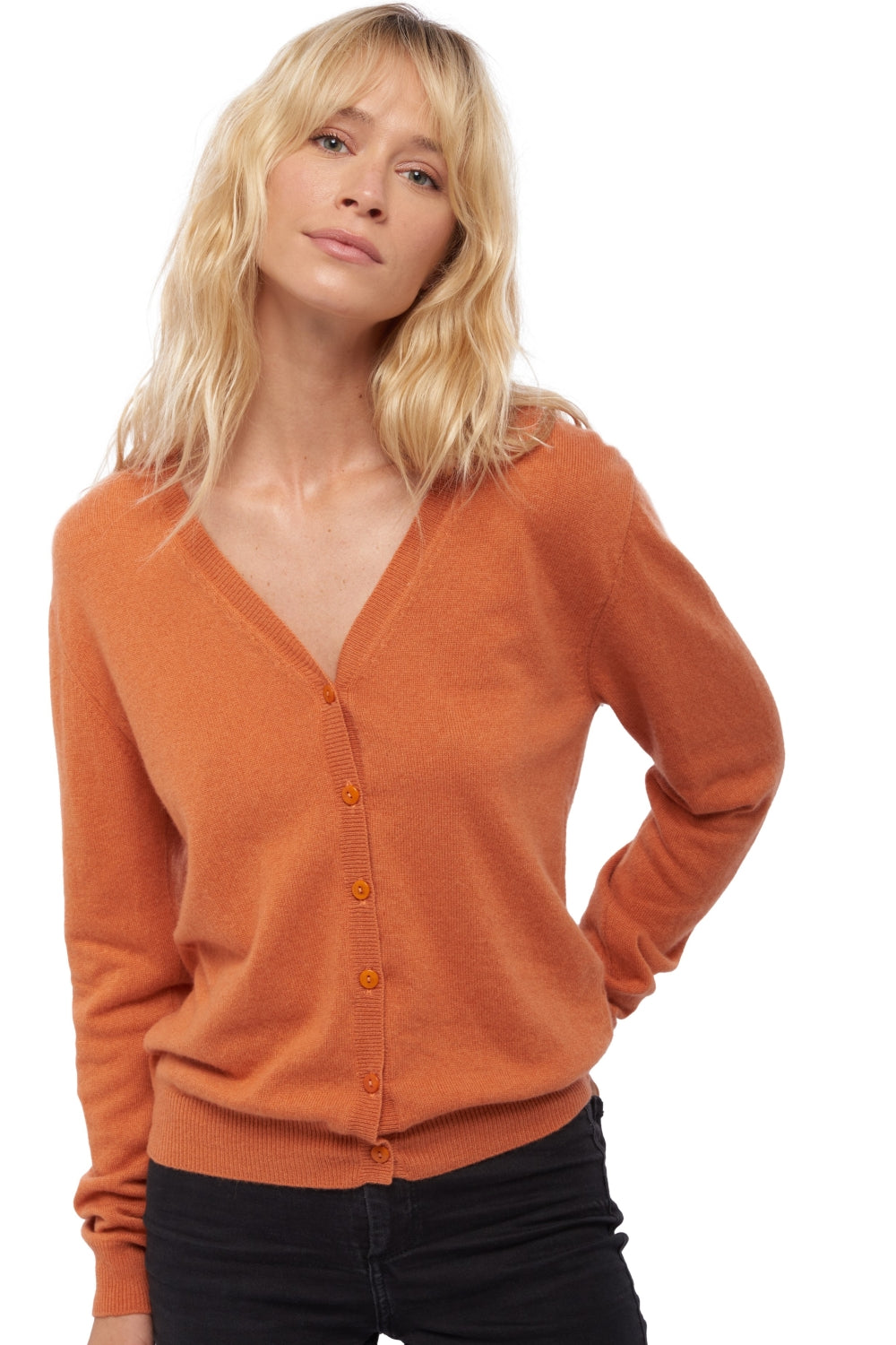 Taline in kasjmier dames - butternut - Mahogany