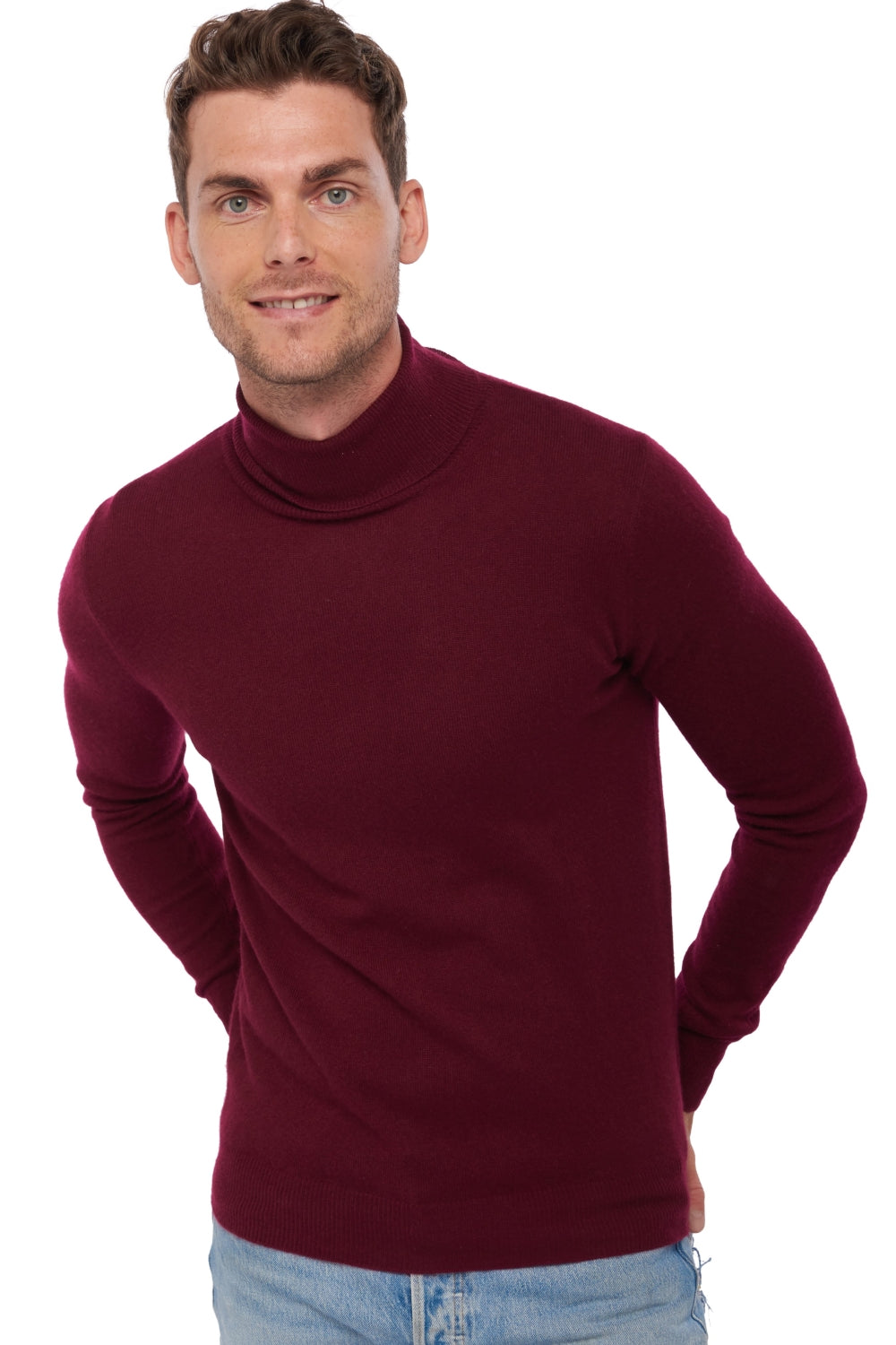 Tarry kasjmier trui heren - burgundy - Mahogany