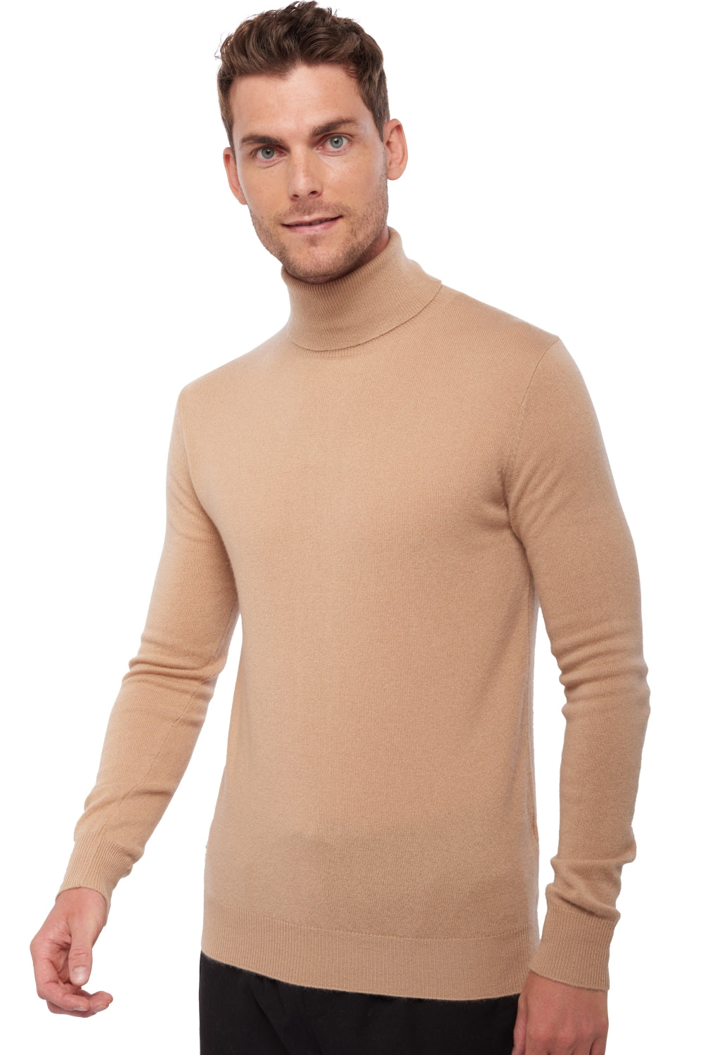 Tarry kasjmier trui heren - granola - Mahogany