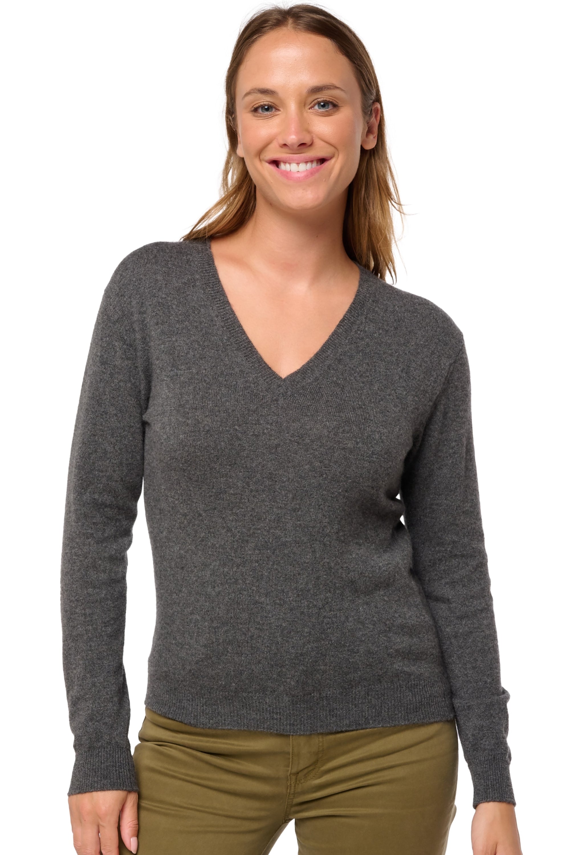 Tessa in kasjmier dames - dark grey - Mahogany