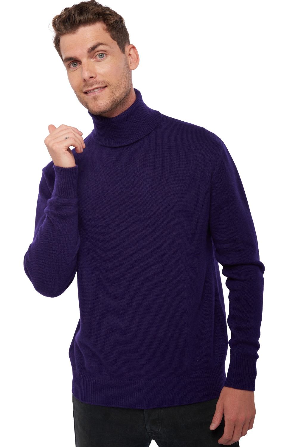 Edgar 4F in kasjmier heren - deep purple - Mahogany