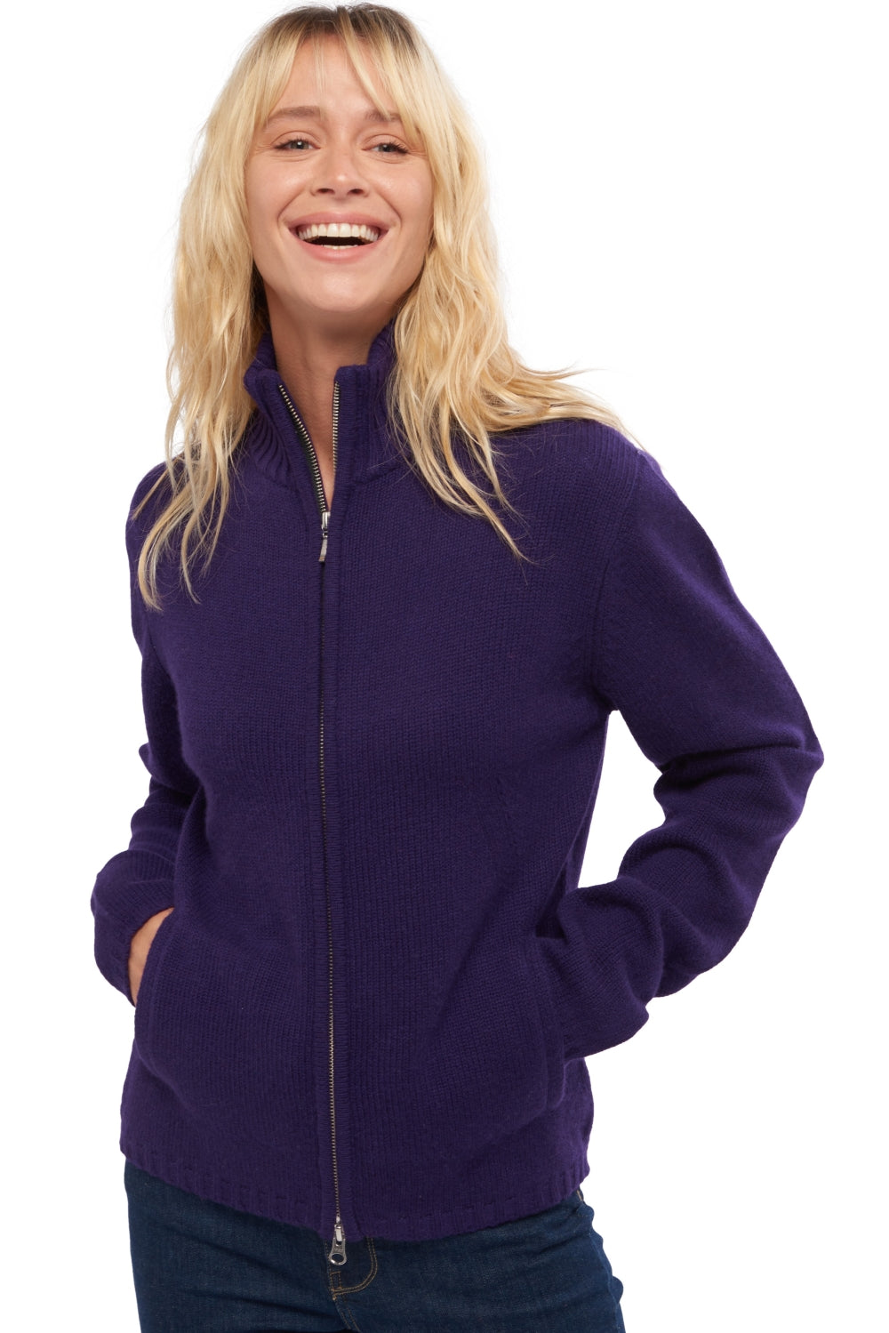 Elodie in kasjmier dames - deep purple - Mahogany