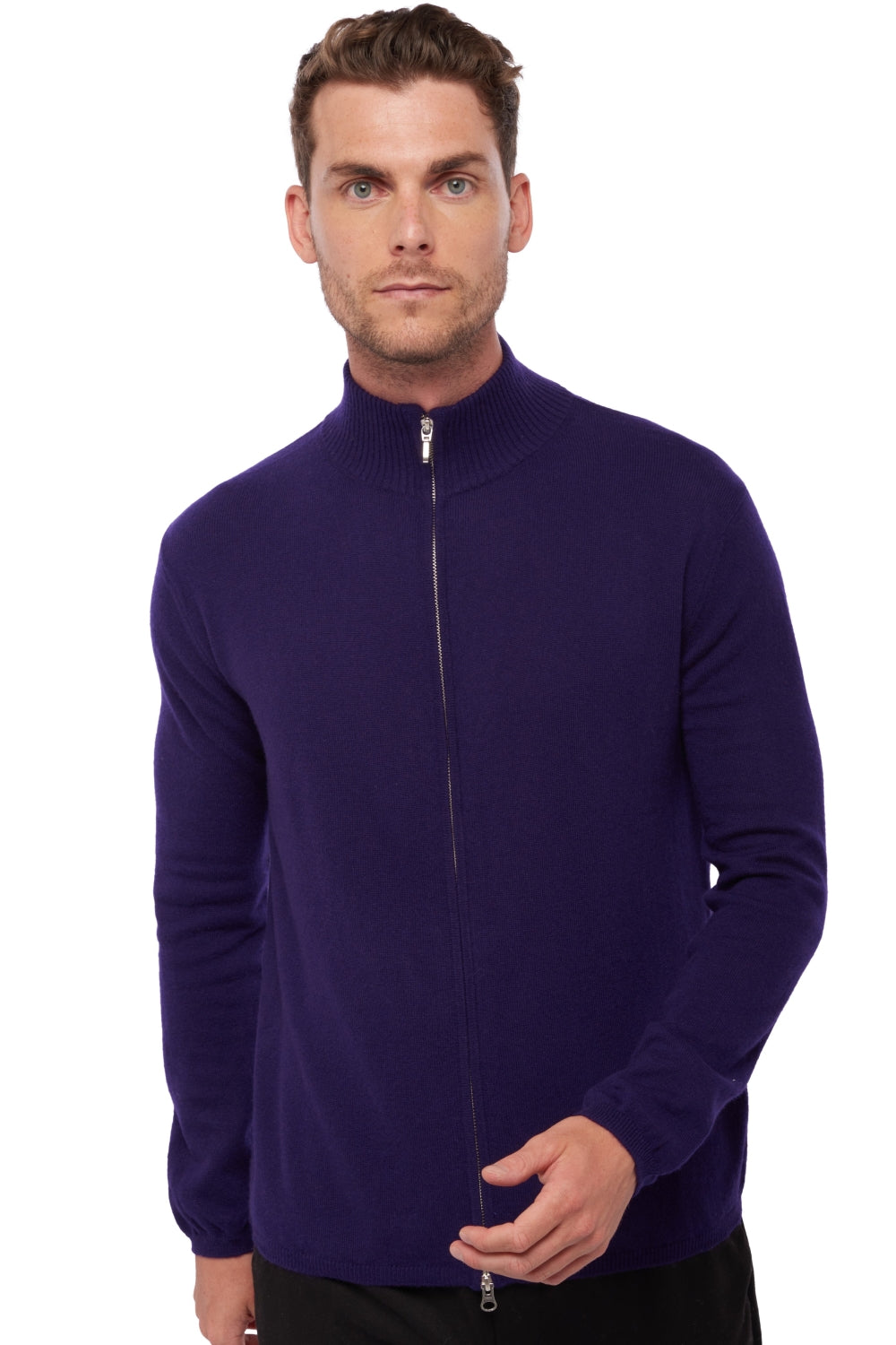 Elton in kasjmier heren - deep purple - Mahogany