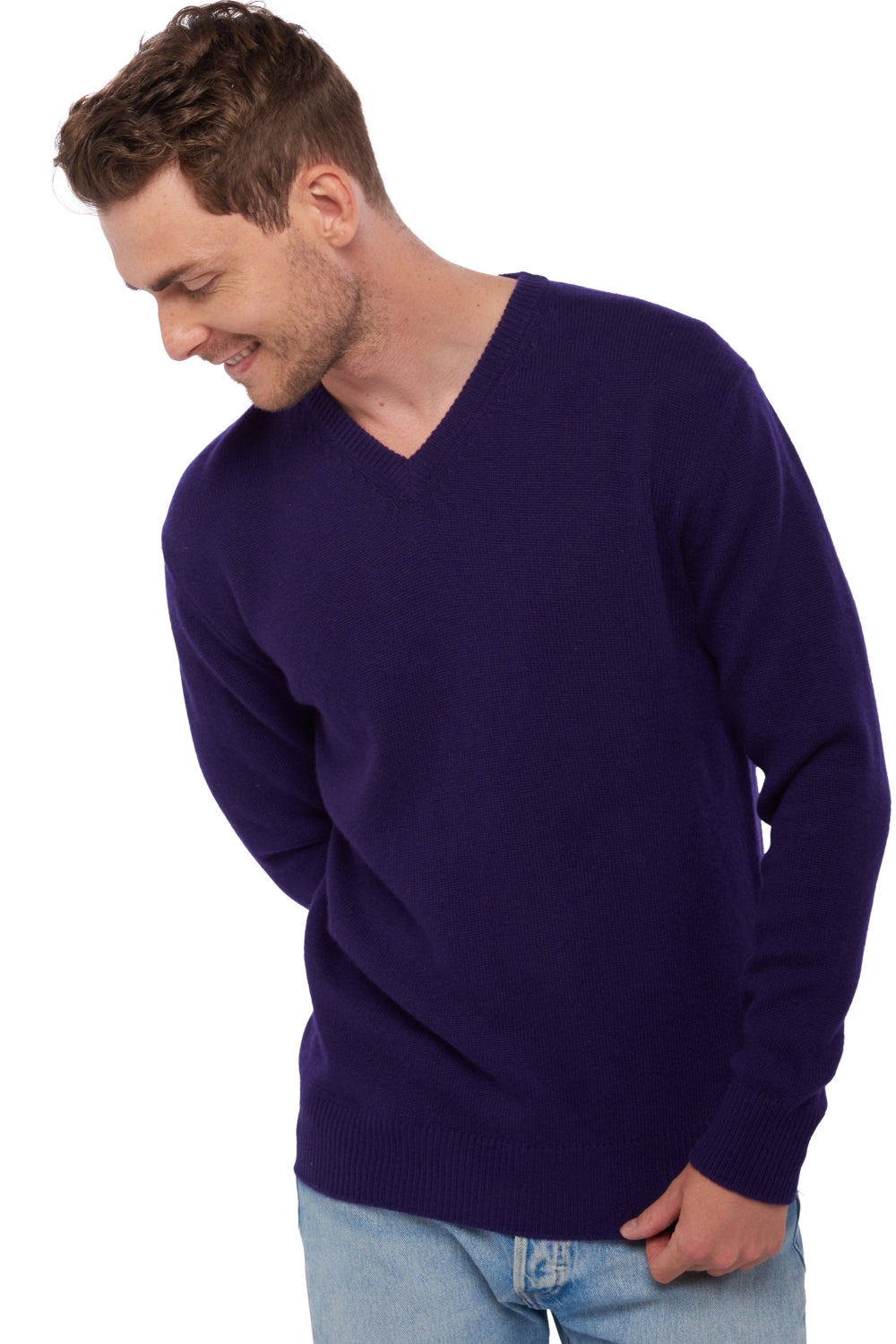 Hippolyte 4F in kasjmier voor heren - deep purple - Mahogany