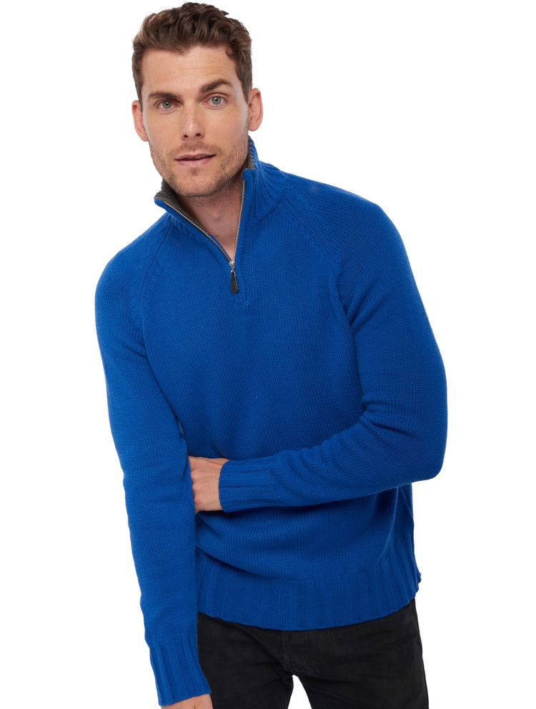 Olivier in kasjmier heren - lapislazuurblauw-gemêleerd marmot - Mahogany