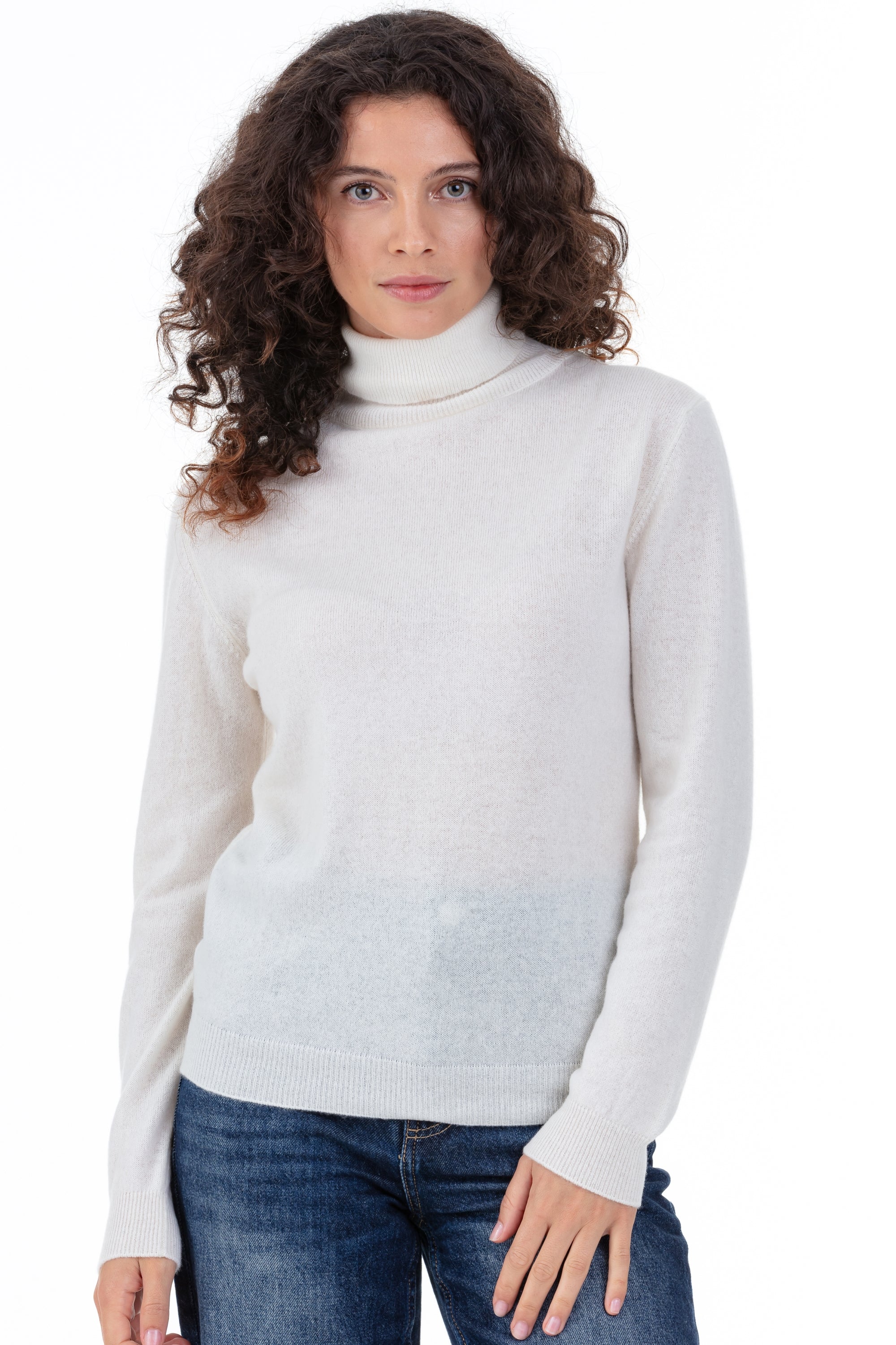 Tale in kasjmier dames - natural écru - Mahogany