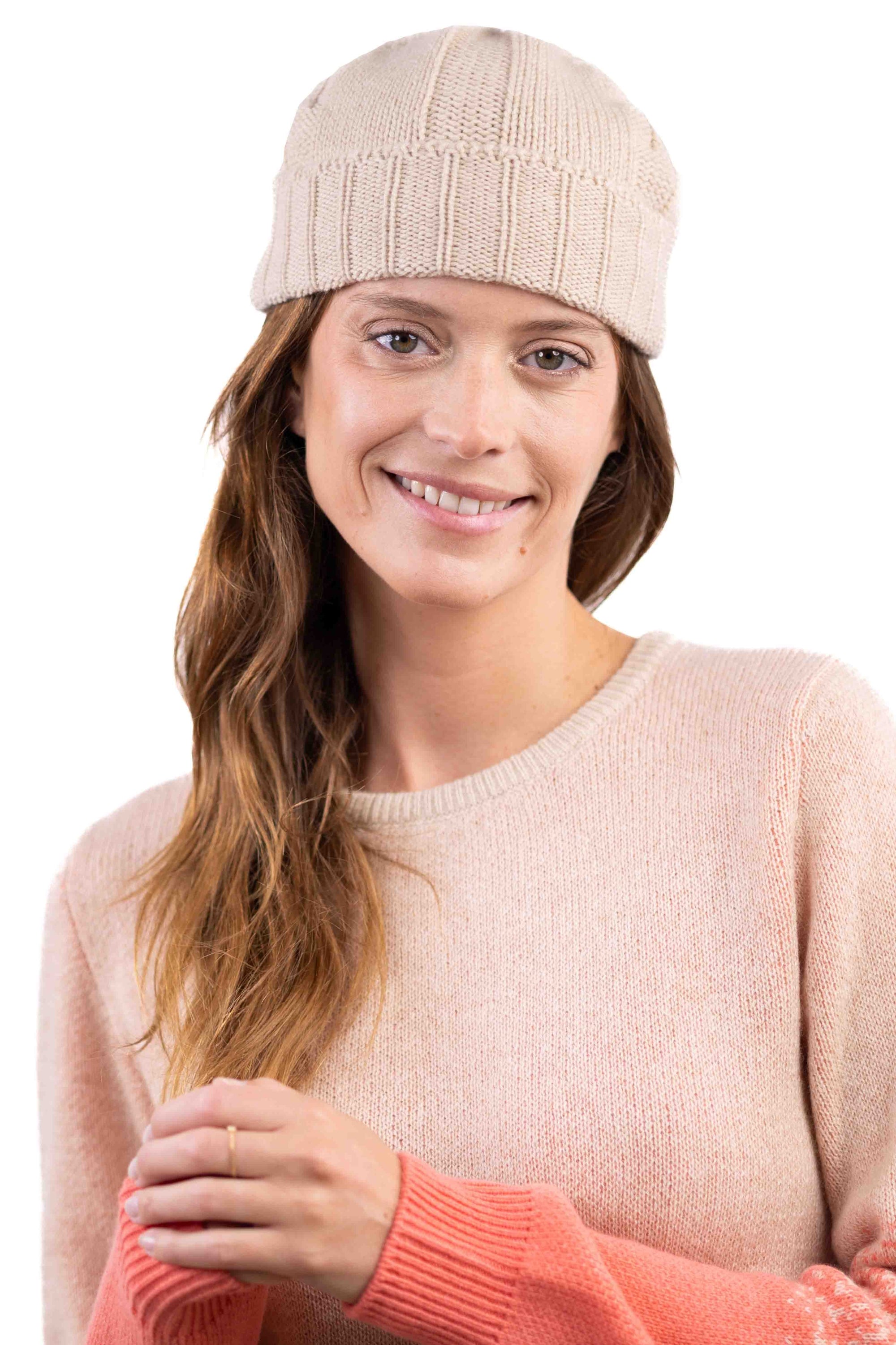 Ted in kasjmier heren - natural beige - Mahogany
