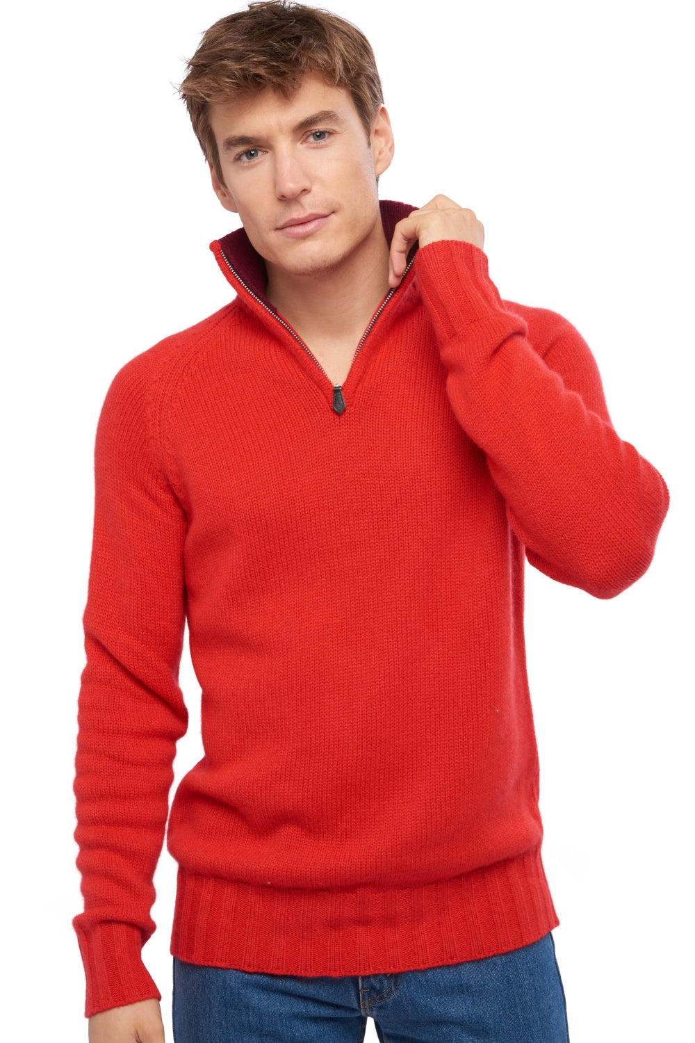 Olivier in kasjmier heren - rood / bordeaux - Mahogany