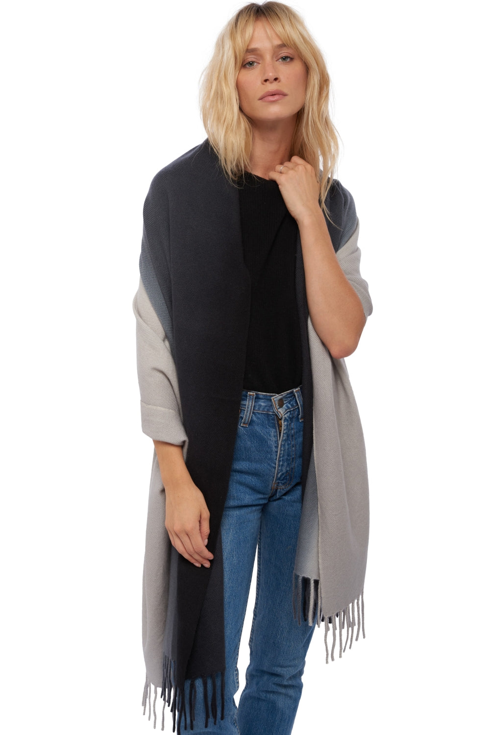 Vaasa in kasjmier unisex - zwart / gemêleerd flanelgrijs - Mahogany