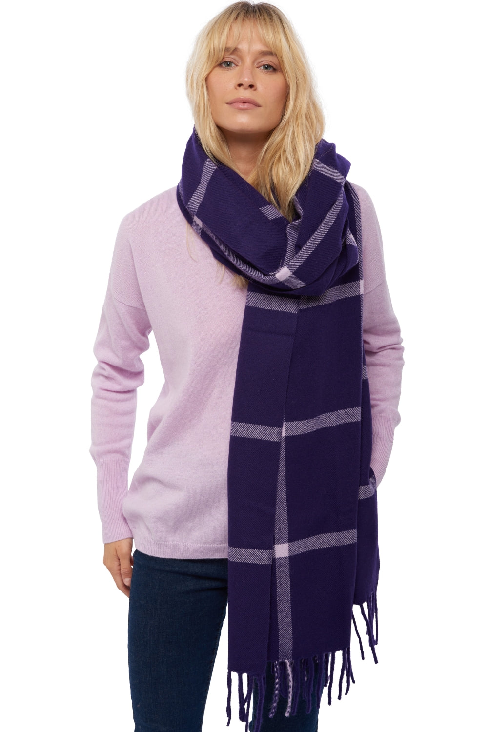 Venezia in gemengd kasjmier - deep purple / lila - Mahogany