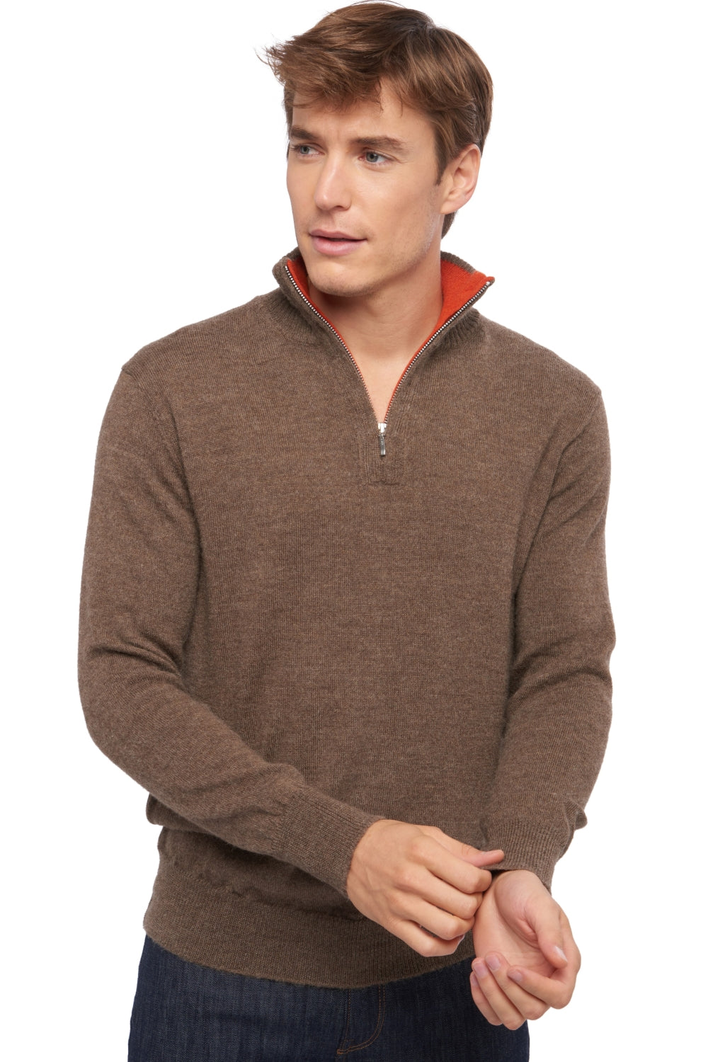 Vihari in baby alpaca & kasjmier heren - naturel / paprika - Mahogany