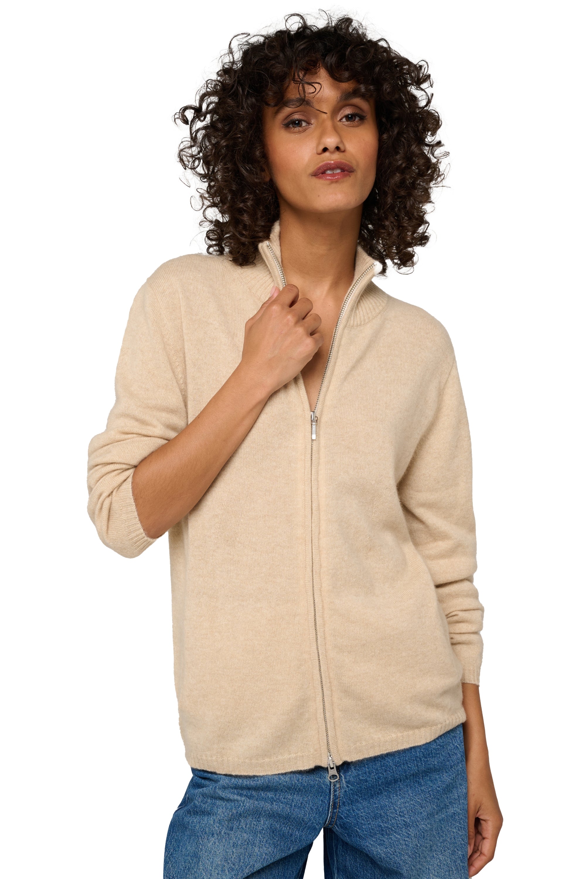 Virginia in kasjmier dames - natural beige - Mahogany