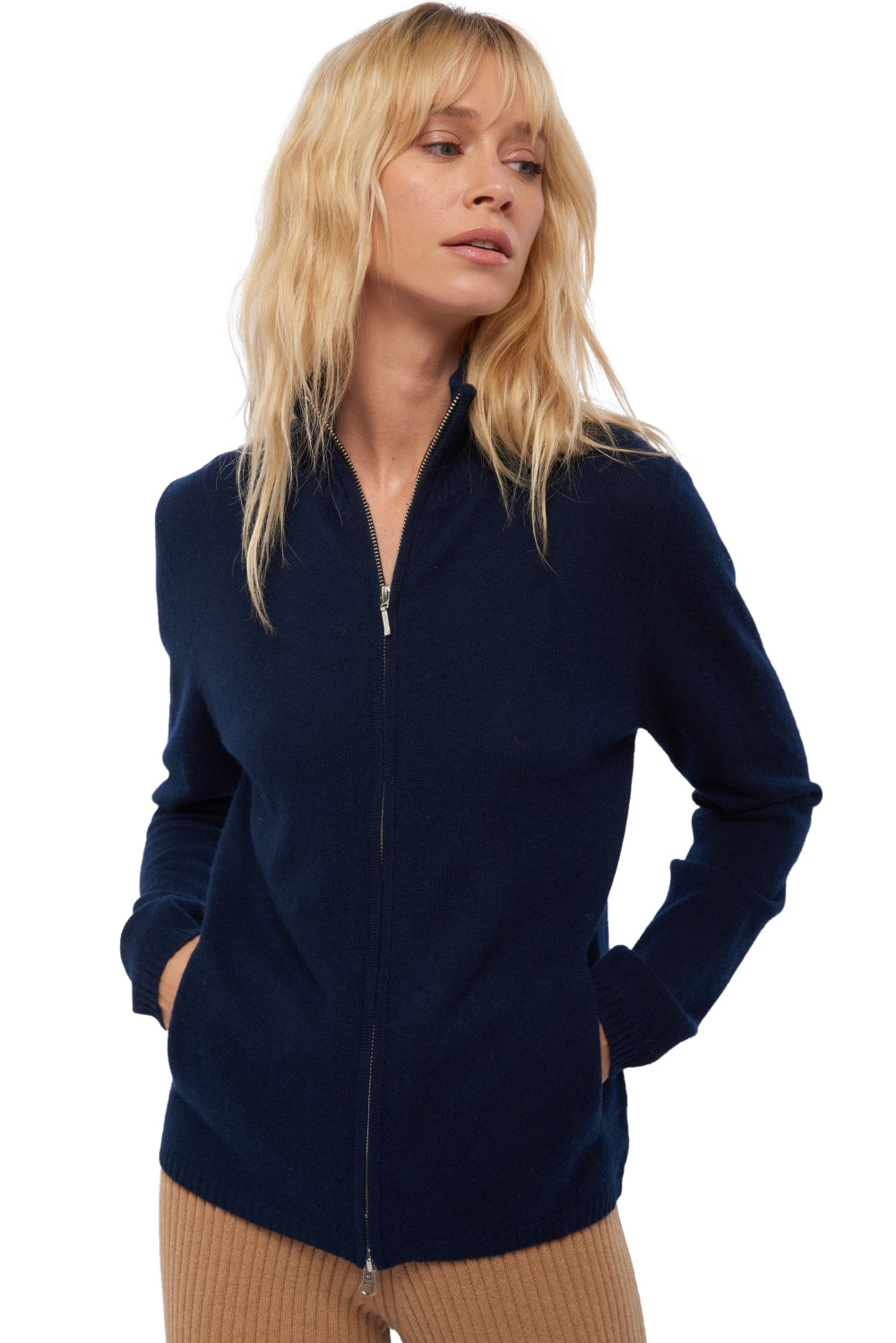 Virginia in kasjmier dames - donker marineblauw - Mahogany