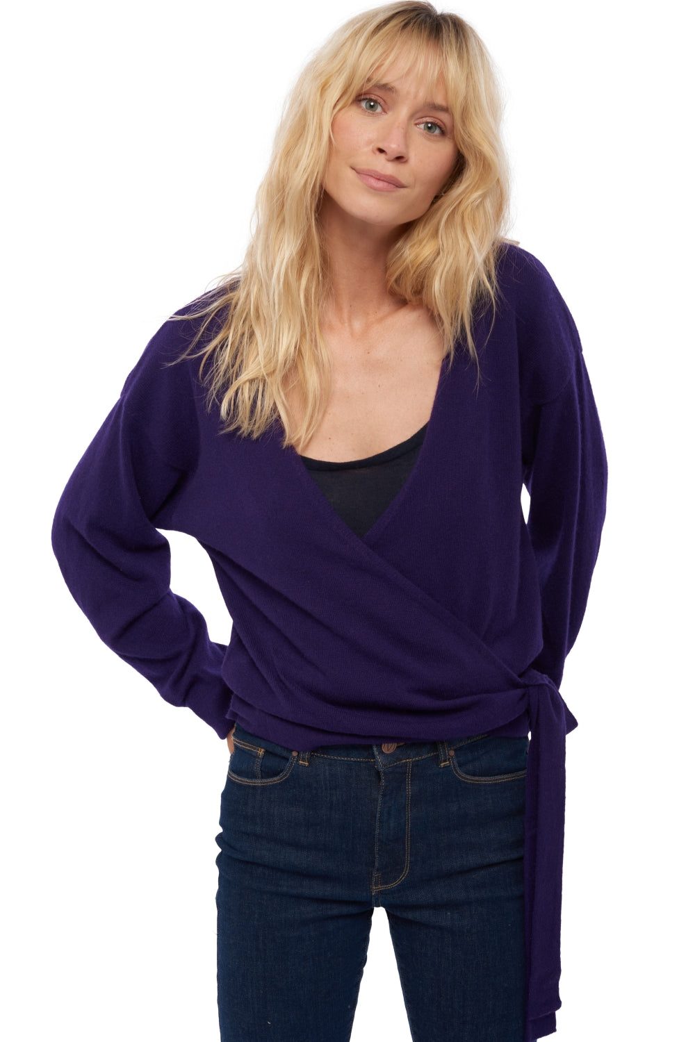 Antalya in kasjmier dames - deep purple - Mahogany