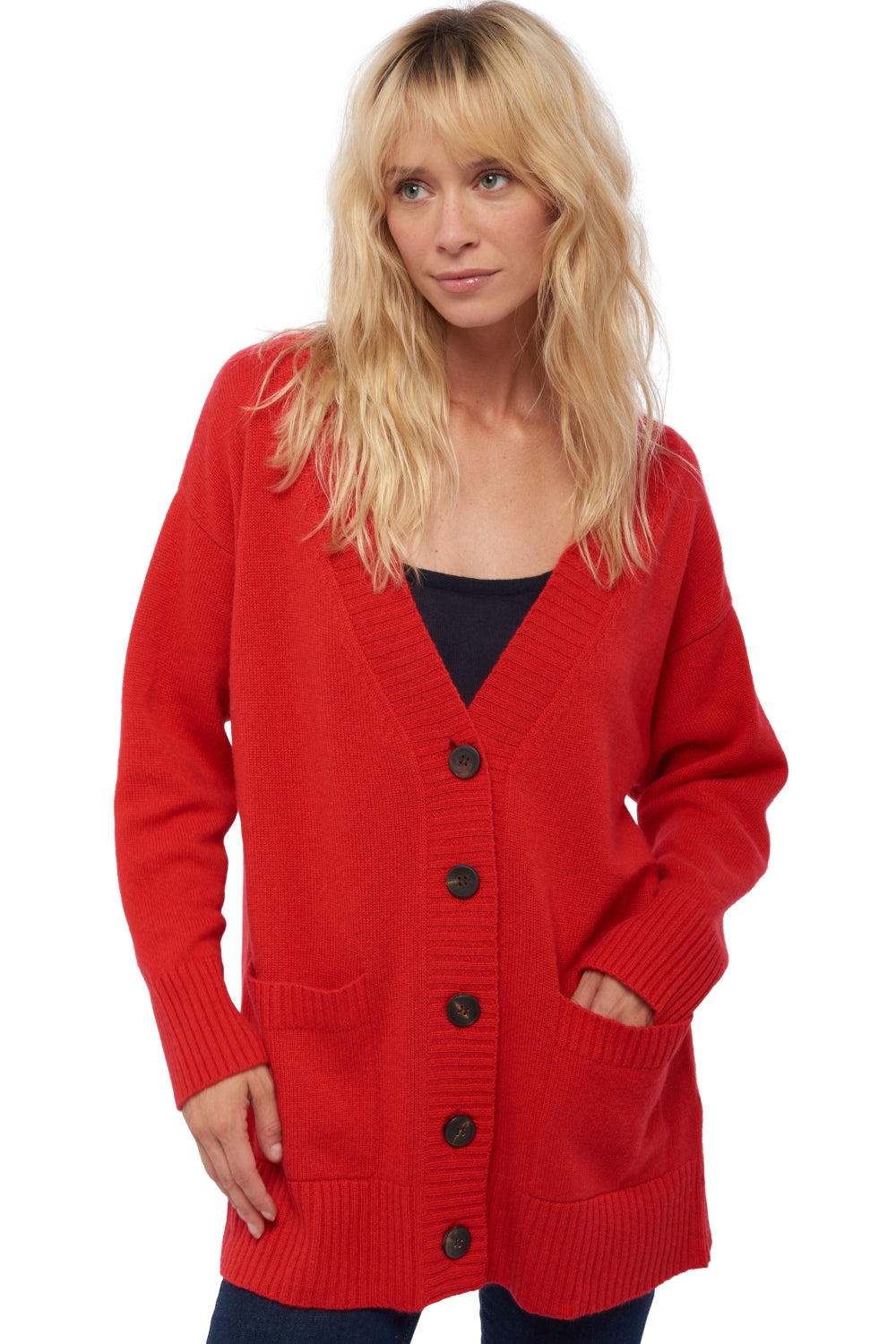Vadena in kasjmier dames - rood - Mahogany