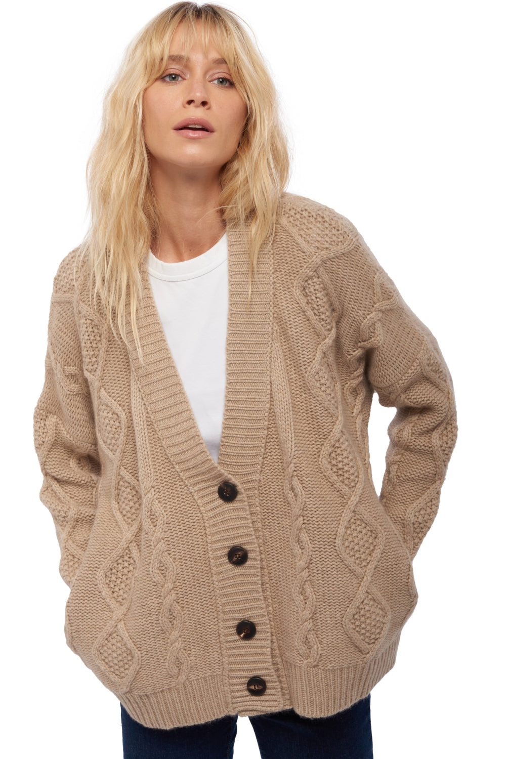 Valaska in kasjmier voor dames - natural brown - Mahogany