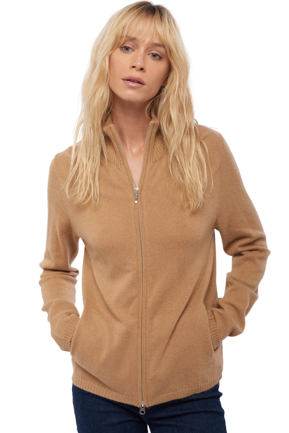 Virginia in kasjmier dames - camel - Mahogany