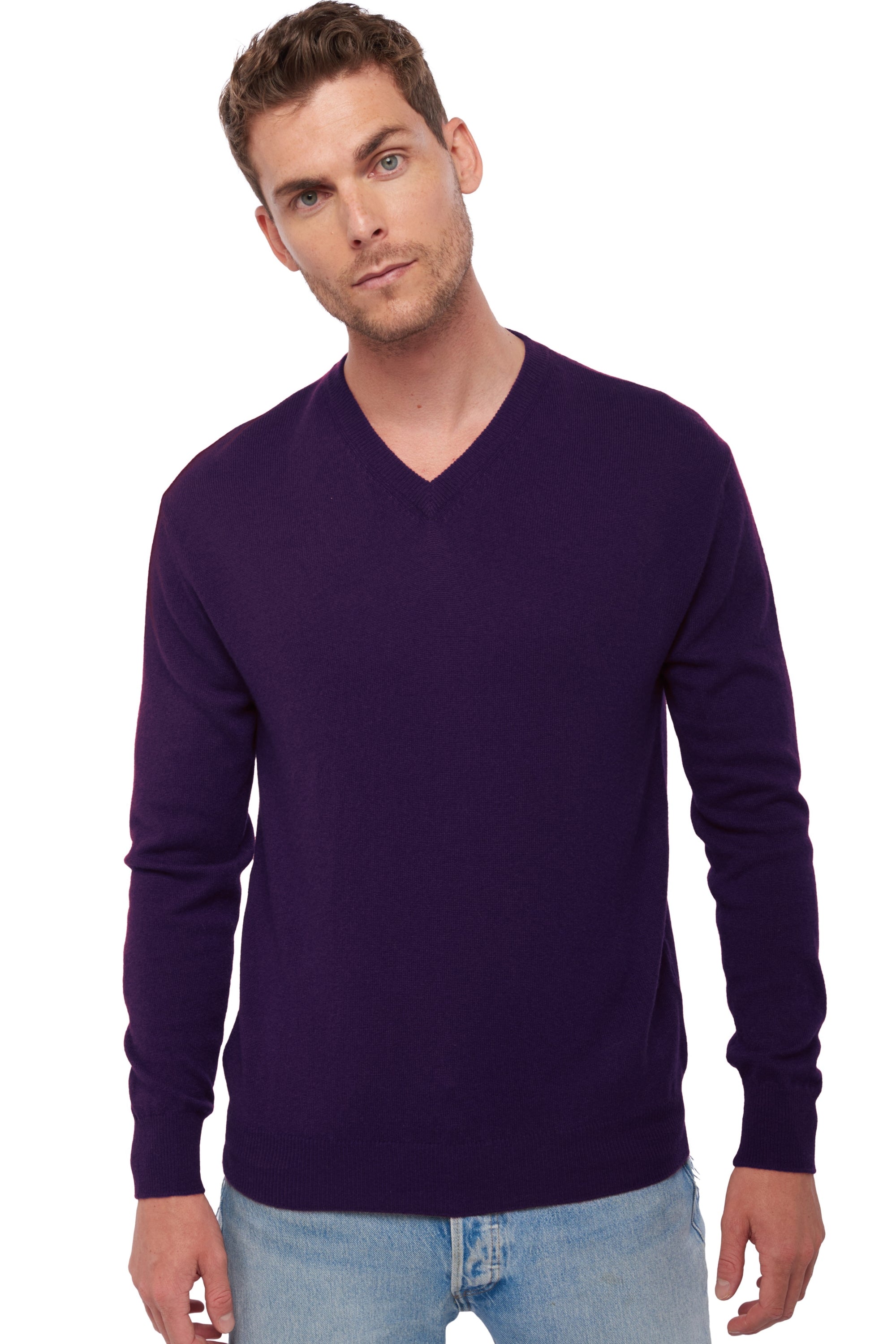 Hippolyte kasjmier heren - deep purple - Mahogany