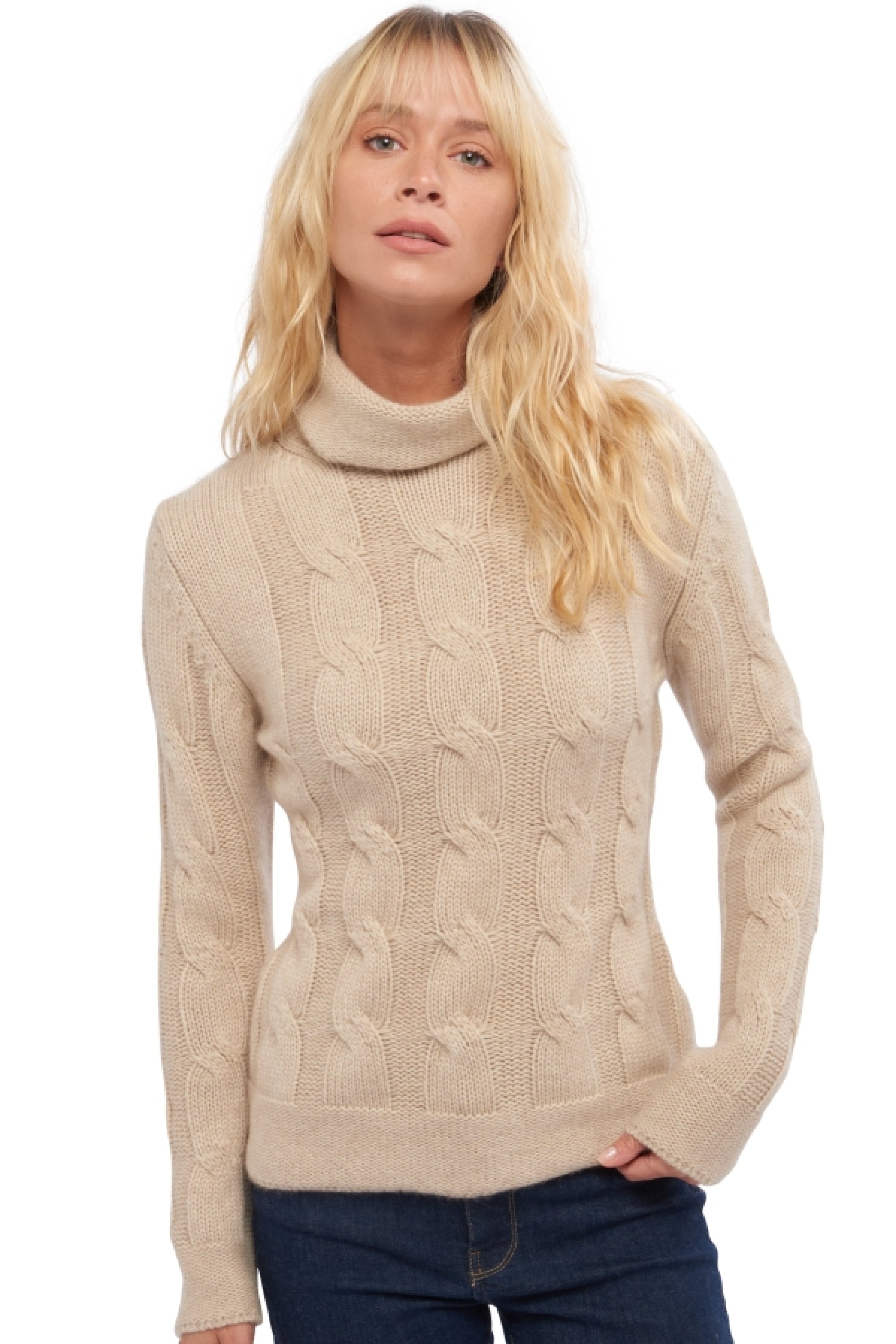 Blanche in kasjmier dames - natural winter dawn - Mahogany