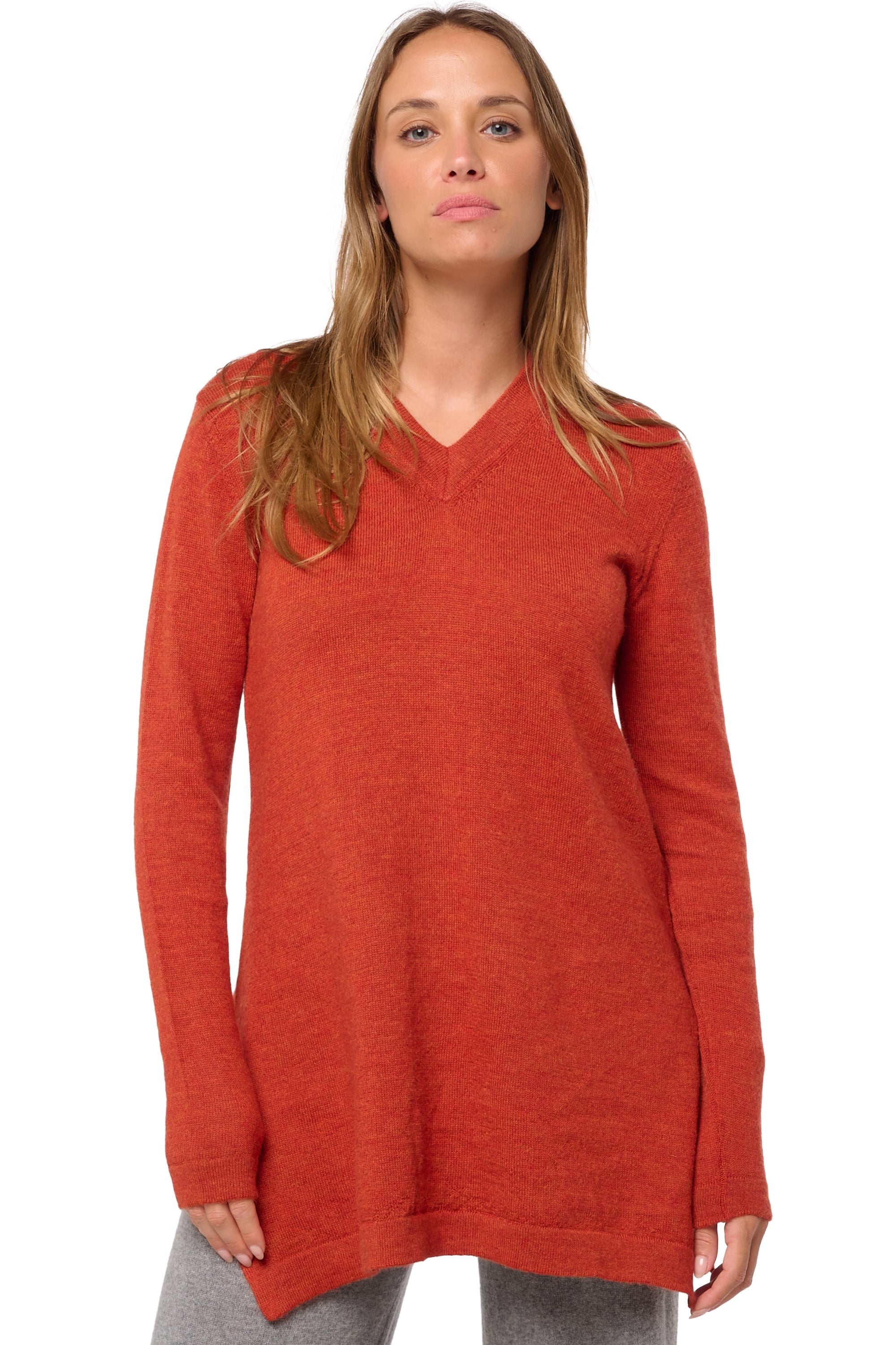 Sydney in baby alpaca voor dames - pumpkin - Mahogany