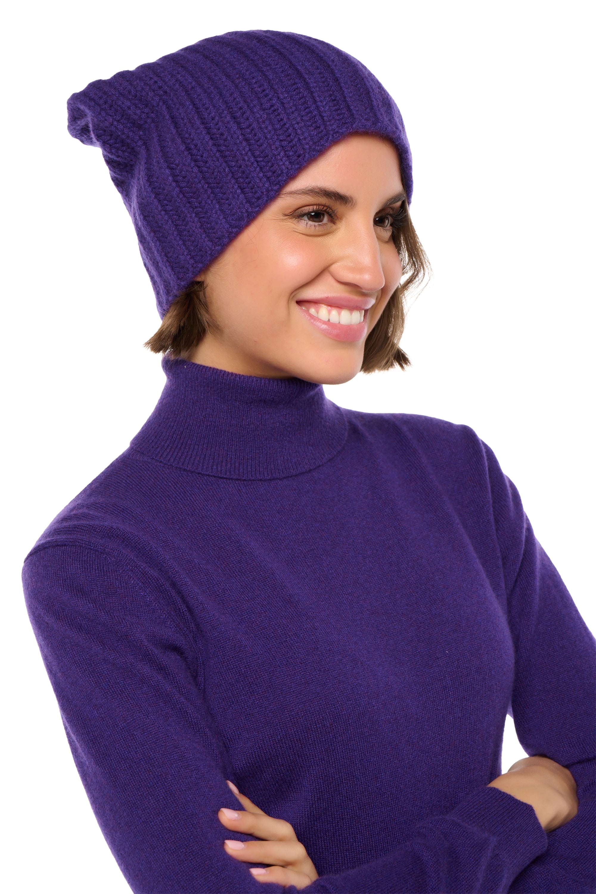 Youpie in kasjmier unisex - deep purple - Mahogany