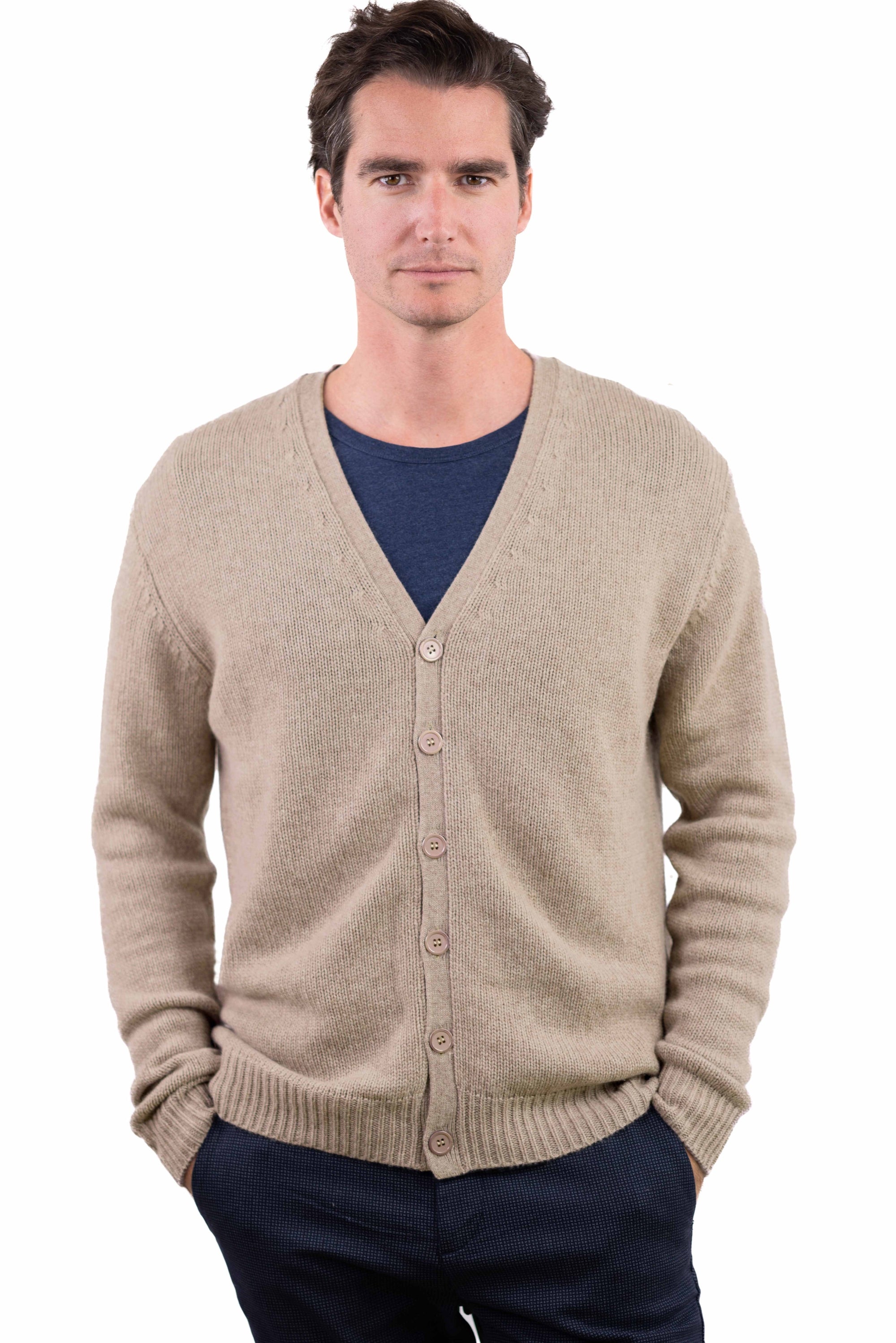 Aden in kasjmier heren - natural beige - Mahogany