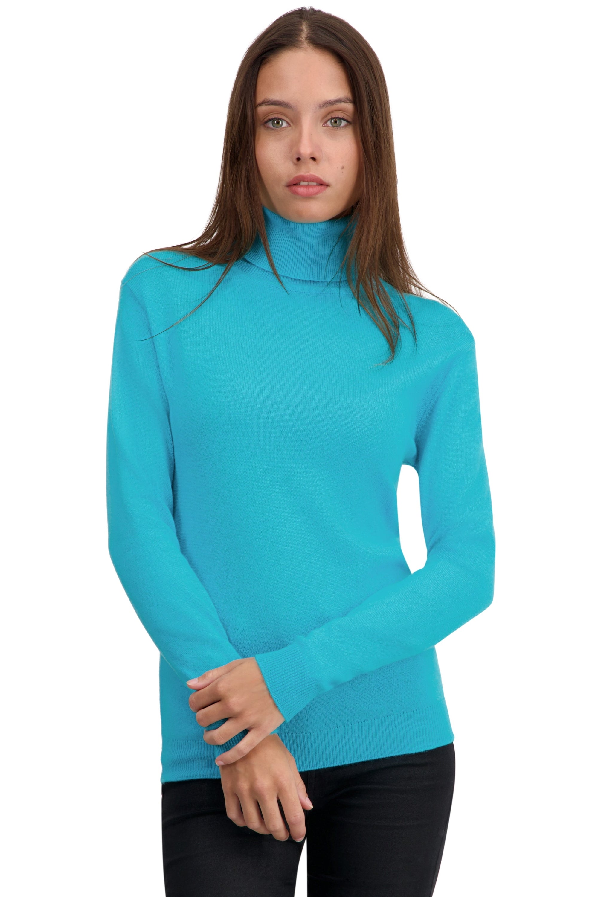 Tale in kasjmier dames - kingfisher - Mahogany