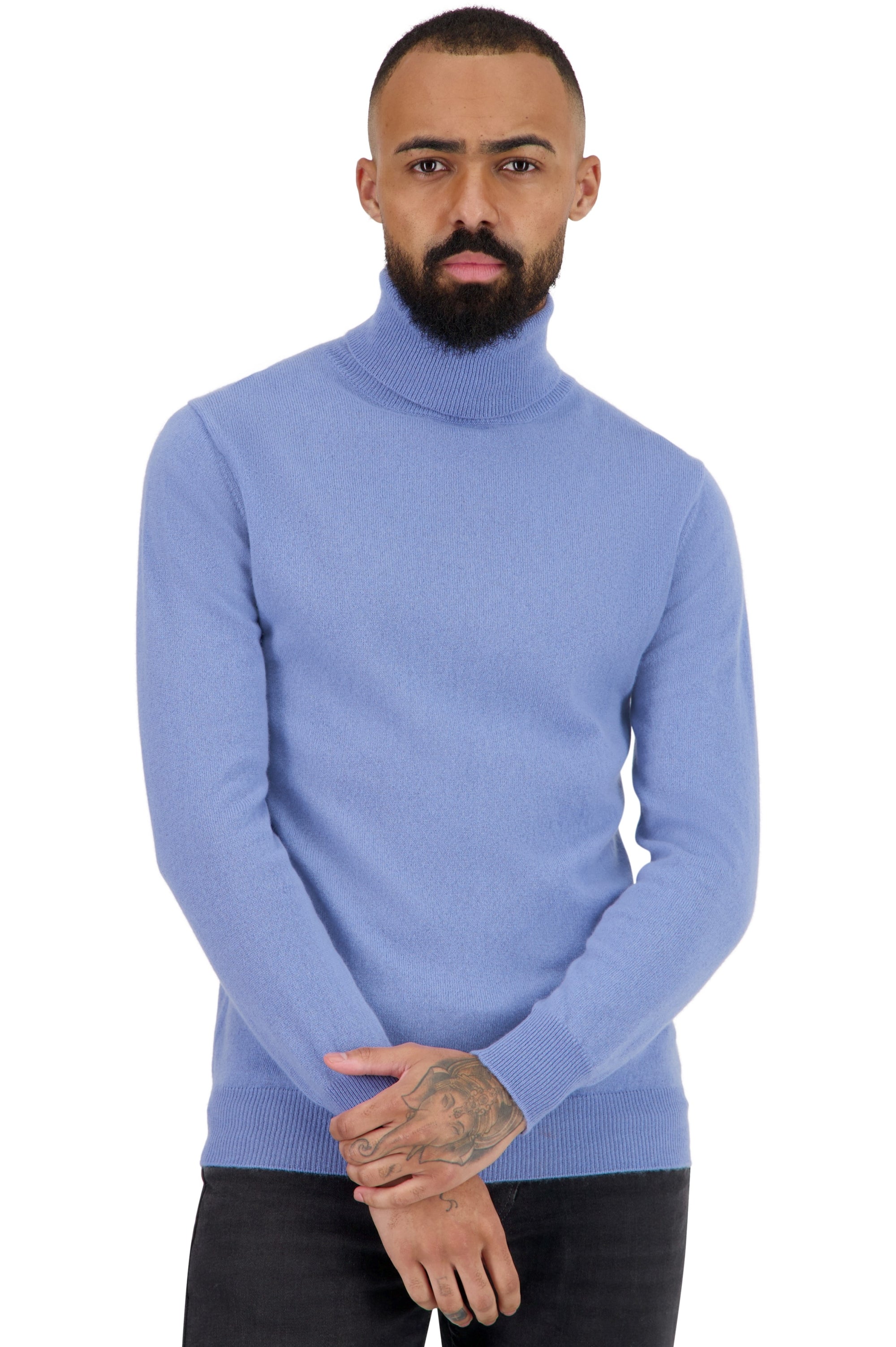 Tarry kasjmier trui heren - light blue - Mahogany