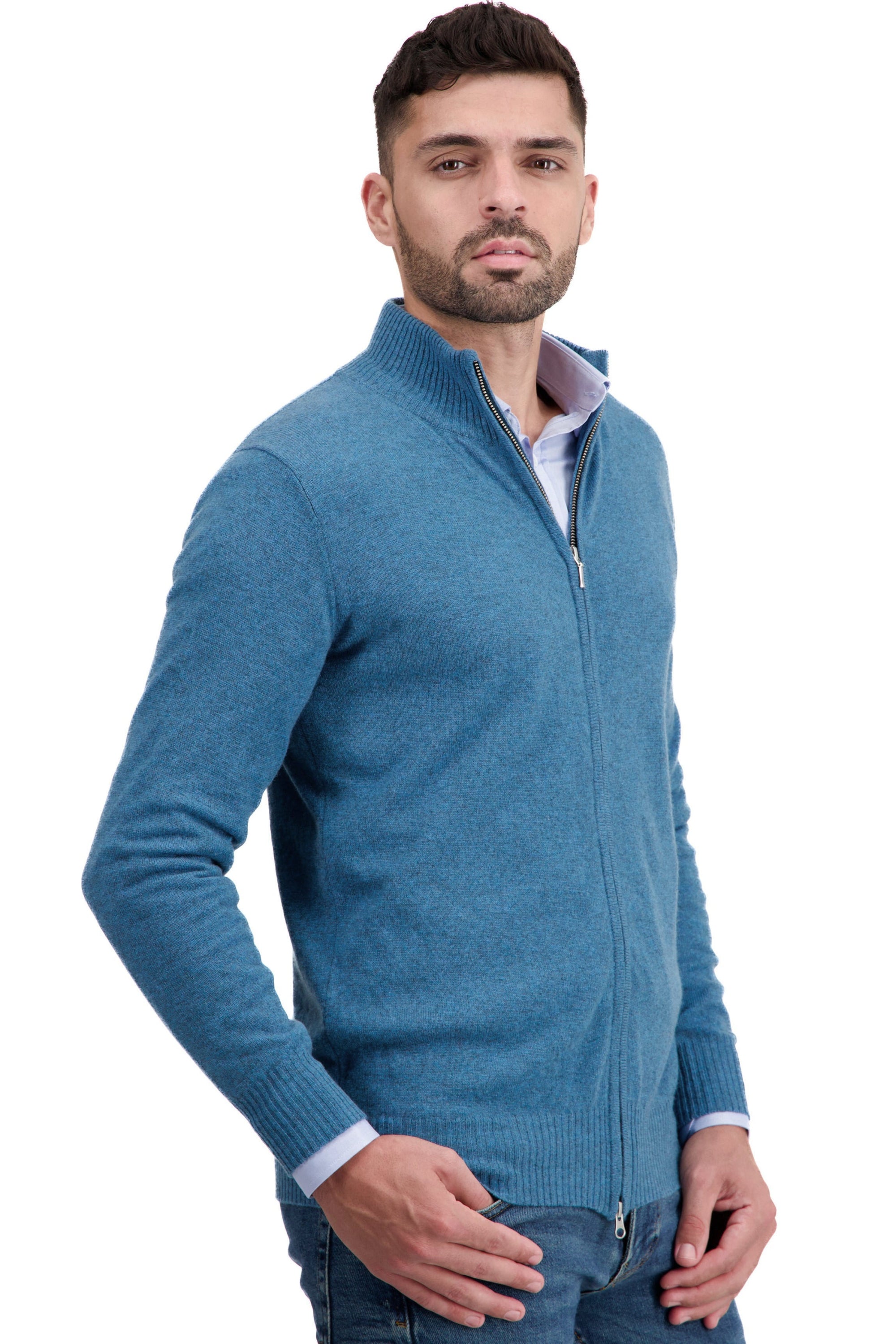 Thobias en cachemire homme - Vue 1 - manor blue - Mahogany